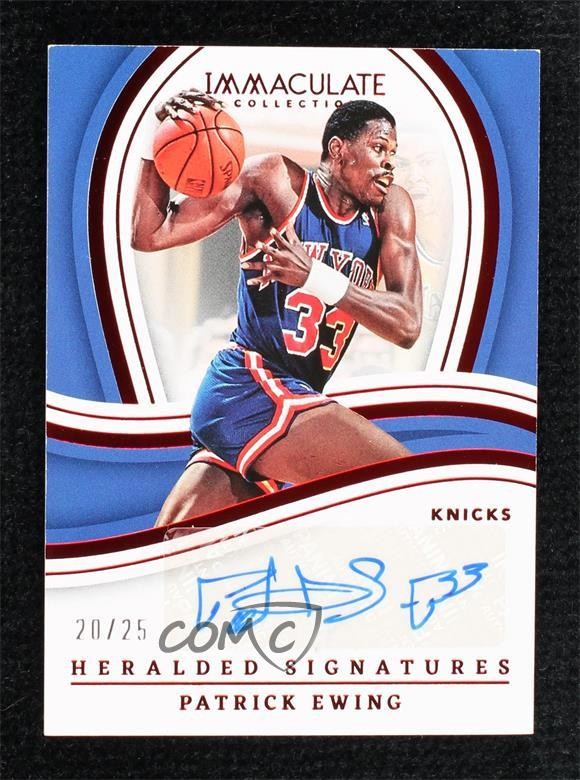 2022 Panini Immaculate Heralded Signatures Red 20/25 Patrick Ewing Auto HOF 3d3