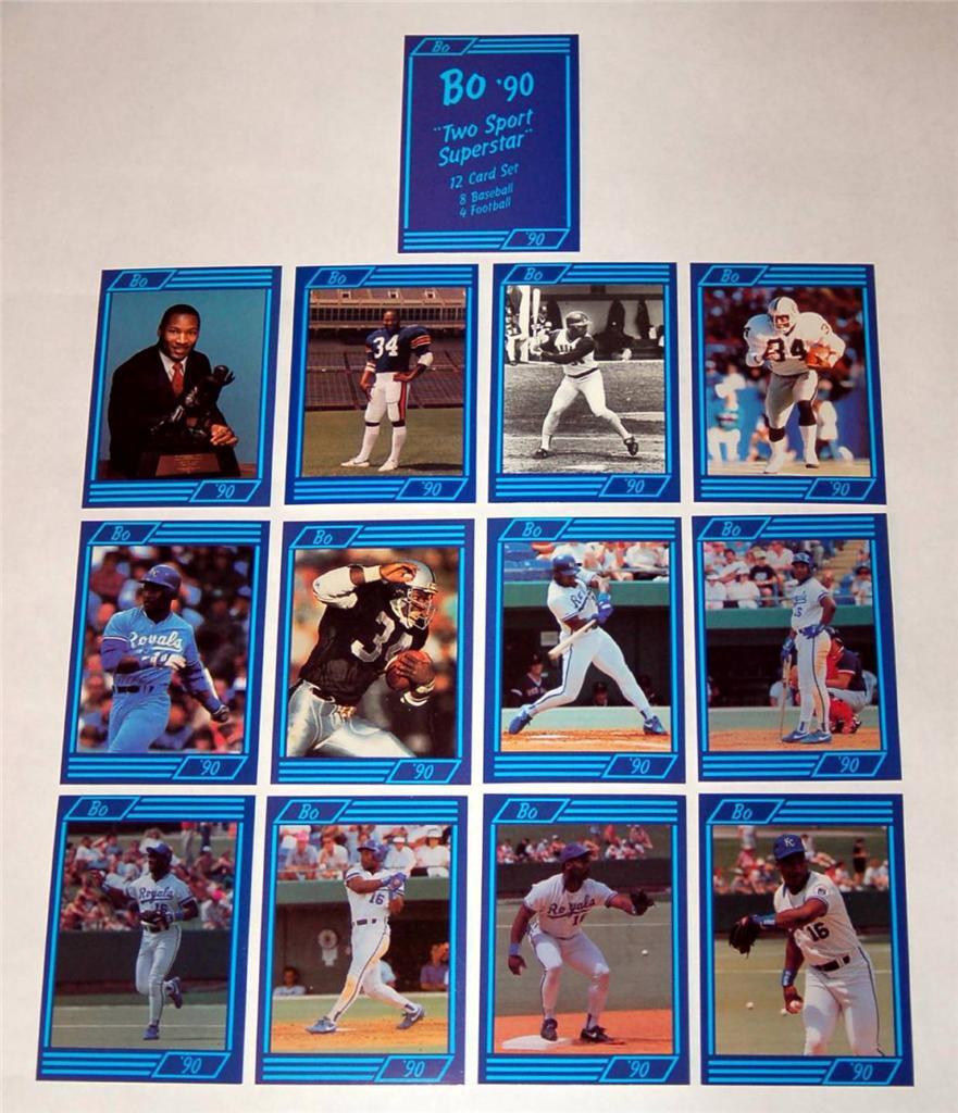 Bo Jackson 1990 Two Sport Superstar Auburn/Raiders/Royals Group in 9 Pocket Page