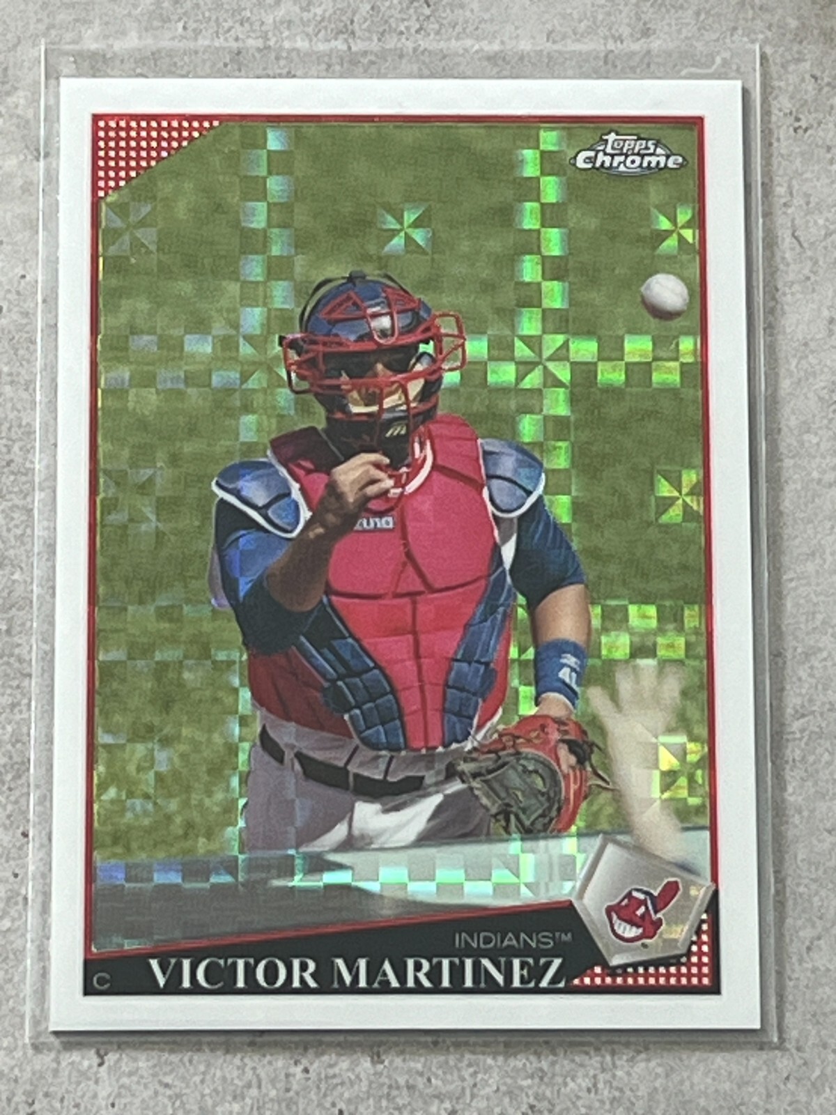 2009 Topps Chrome Victor Martinez SP X-Fractor #104 Cleveland Indians