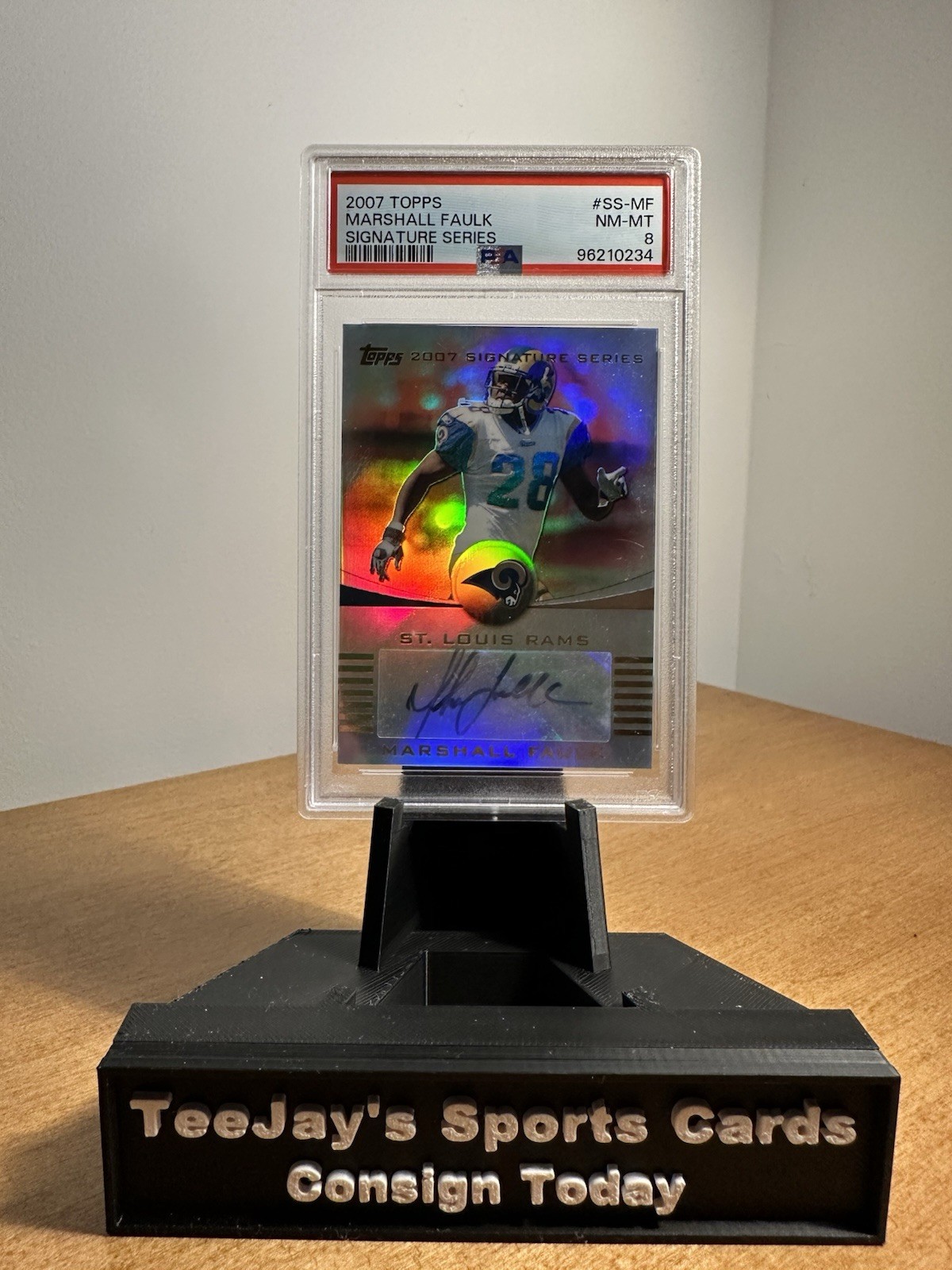 2007 Topps Signature Series 50/50 Marshall Faulk #SS-MF Auto HOF PSA 8 RCO6