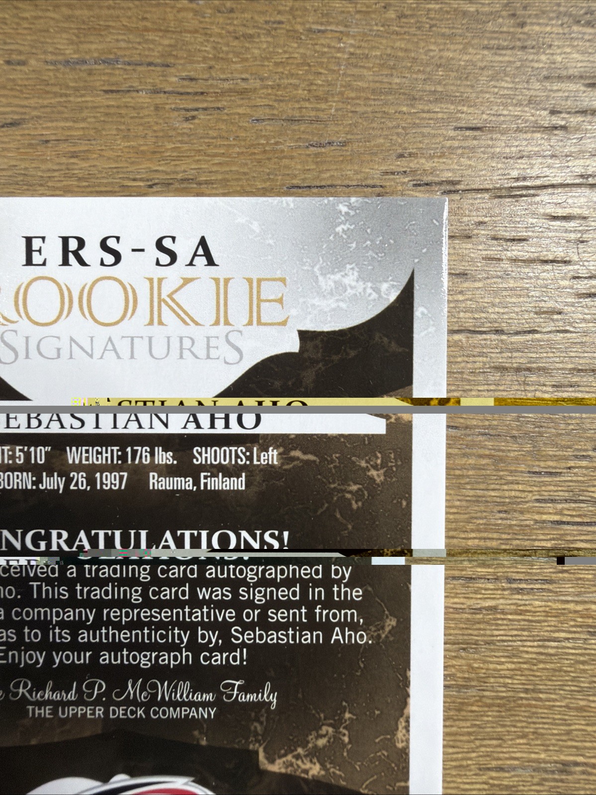 2016 EXQUISTE COLLECTION GOLD RC SIGNATURES 037/225 SEBASTIAN AHO #ERS-SA