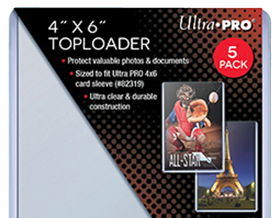 5 Ultra Pro 4×6 Toploaders & 5 Soft 4×6 Sleeves Photo Sports Card Rigid Postcard
