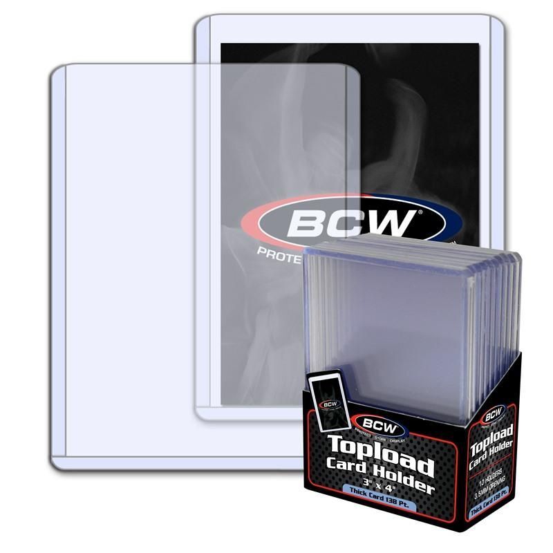 BCW 3X4 Thick Card Topload Holder 138 PT Toploader Sports Gaming (10) Per Pack