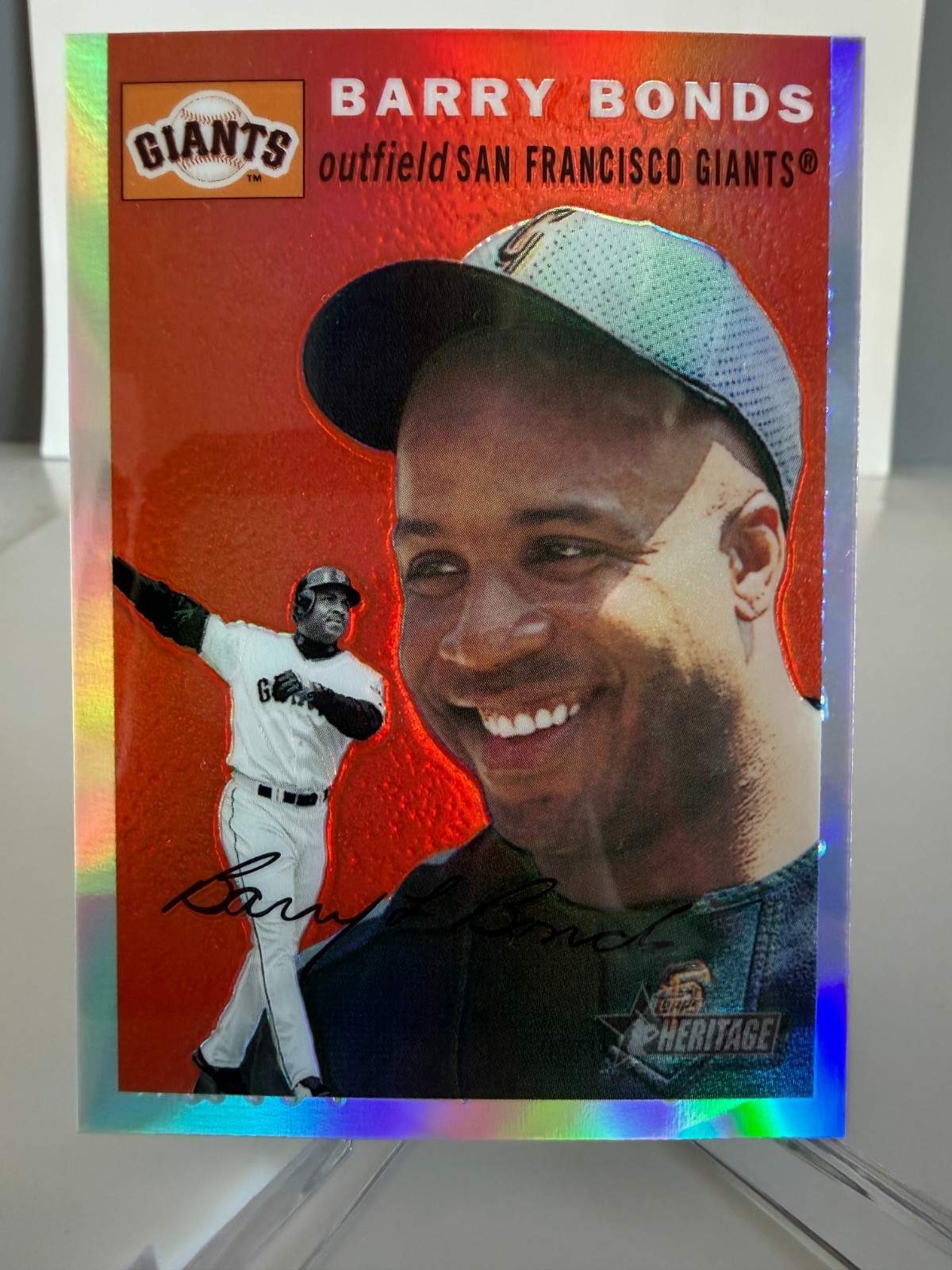 2003 Topps Heritage ‘Refractor’ Barry Bonds #THC89 serial #/554 MLB HR KING