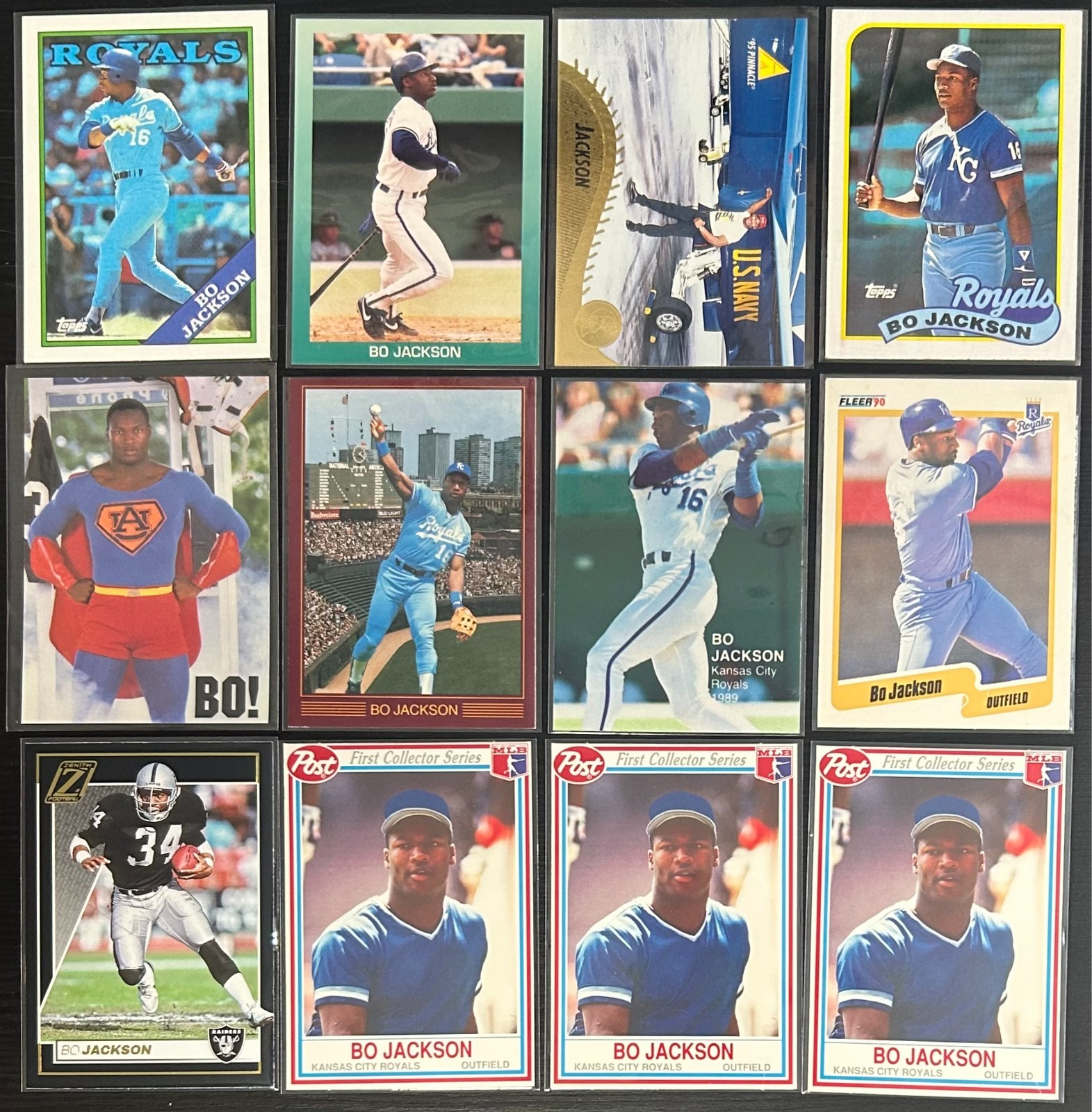 Bo Jackson 12‑Card Lot • 80s/90s/Modern • Oddballs + Football + Inserts