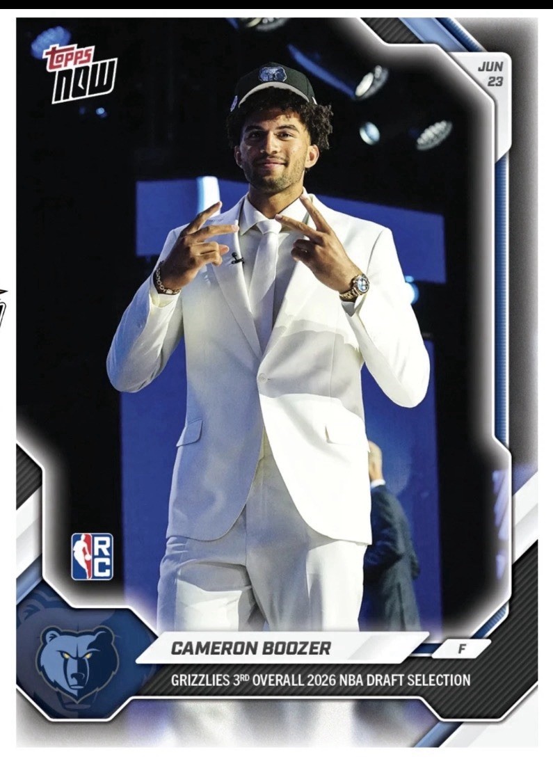 2025-26 NBA Topps Now #CBOO Cameron Boozer RC DRAFT Memphis Grizzlies – PRESALE