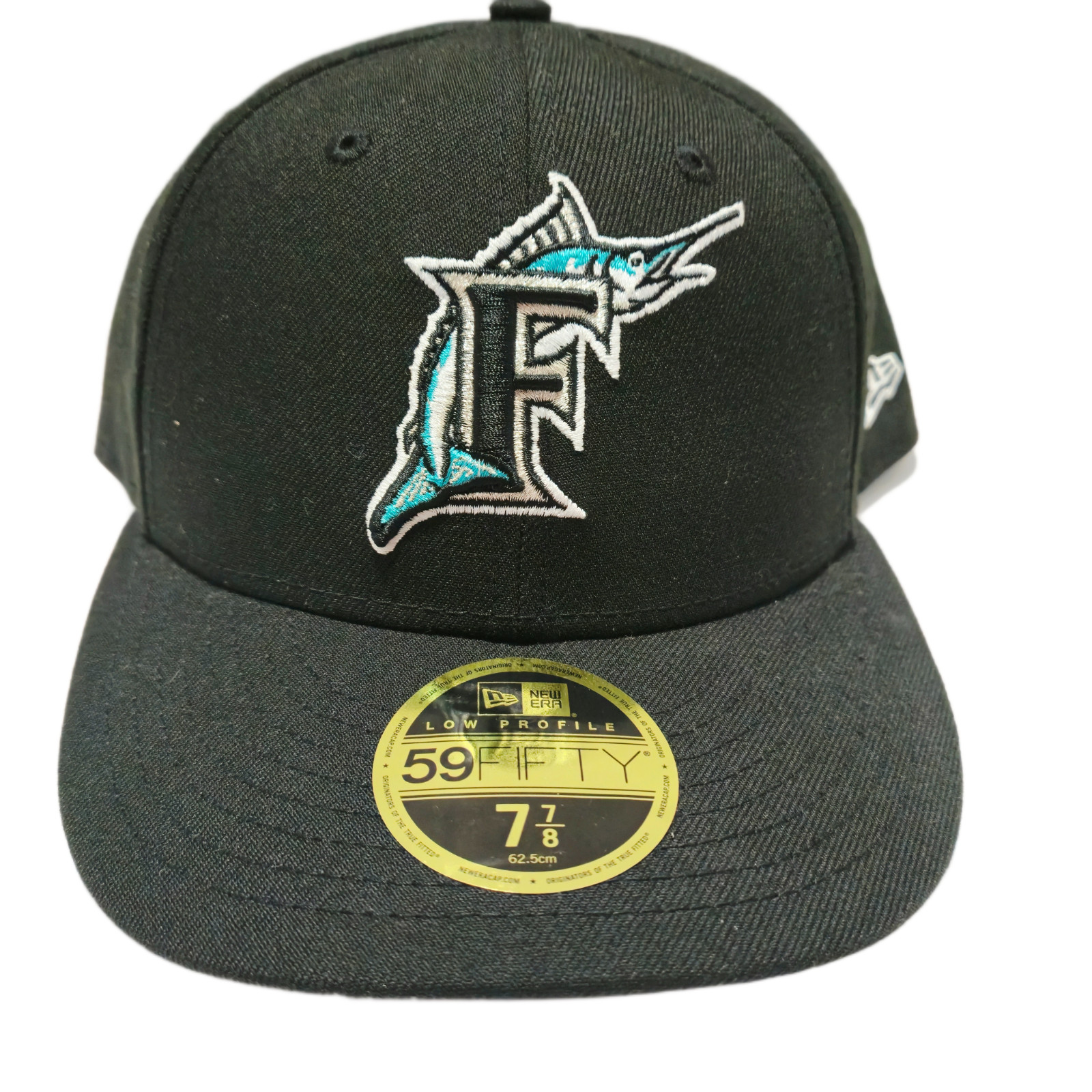 New Era Men’s MLB Florida Marlins 59FIFTY Fitted Hat Cap Black Size 7 7/8