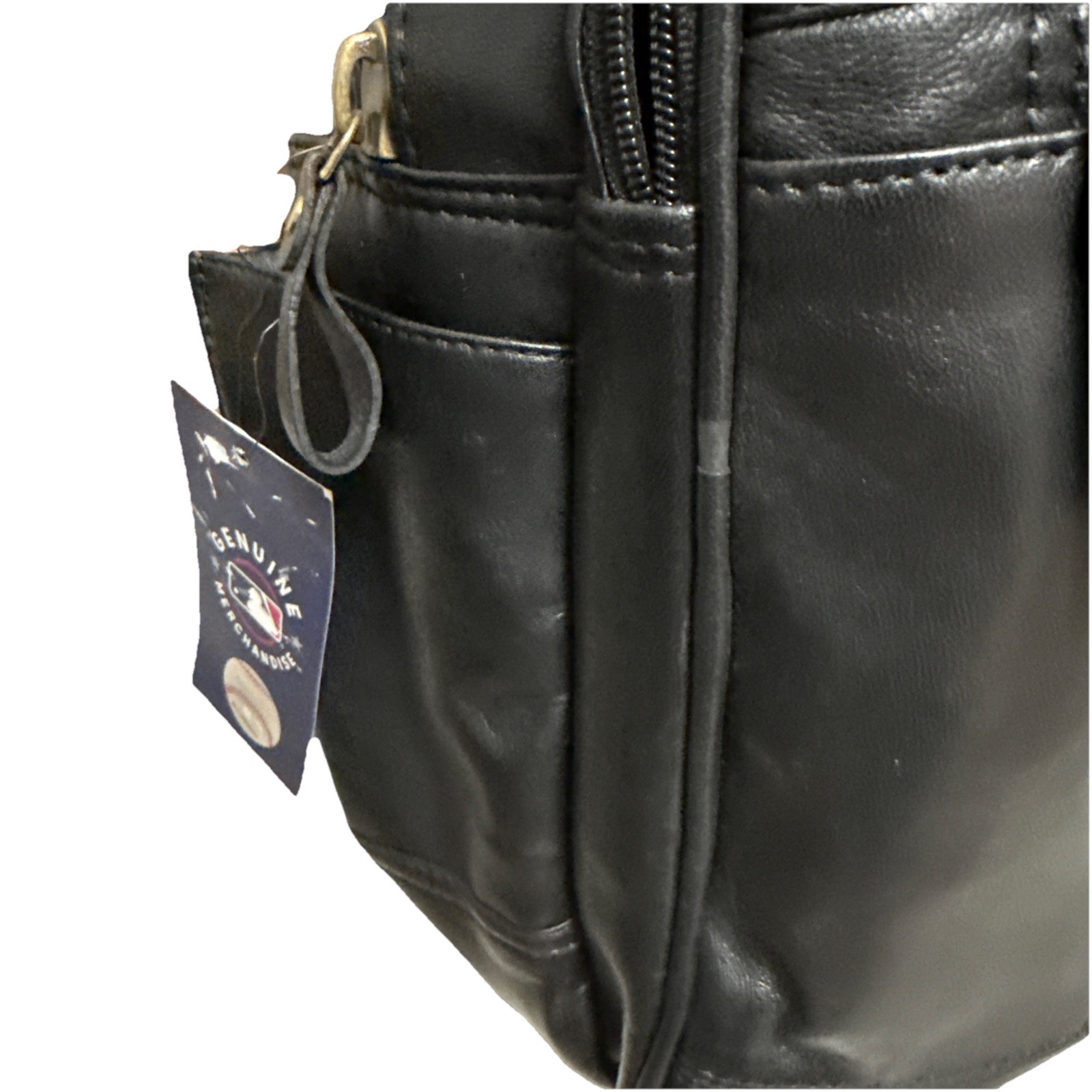 NY Yankees Backpack MLB Genuine Merchandise Leather Black