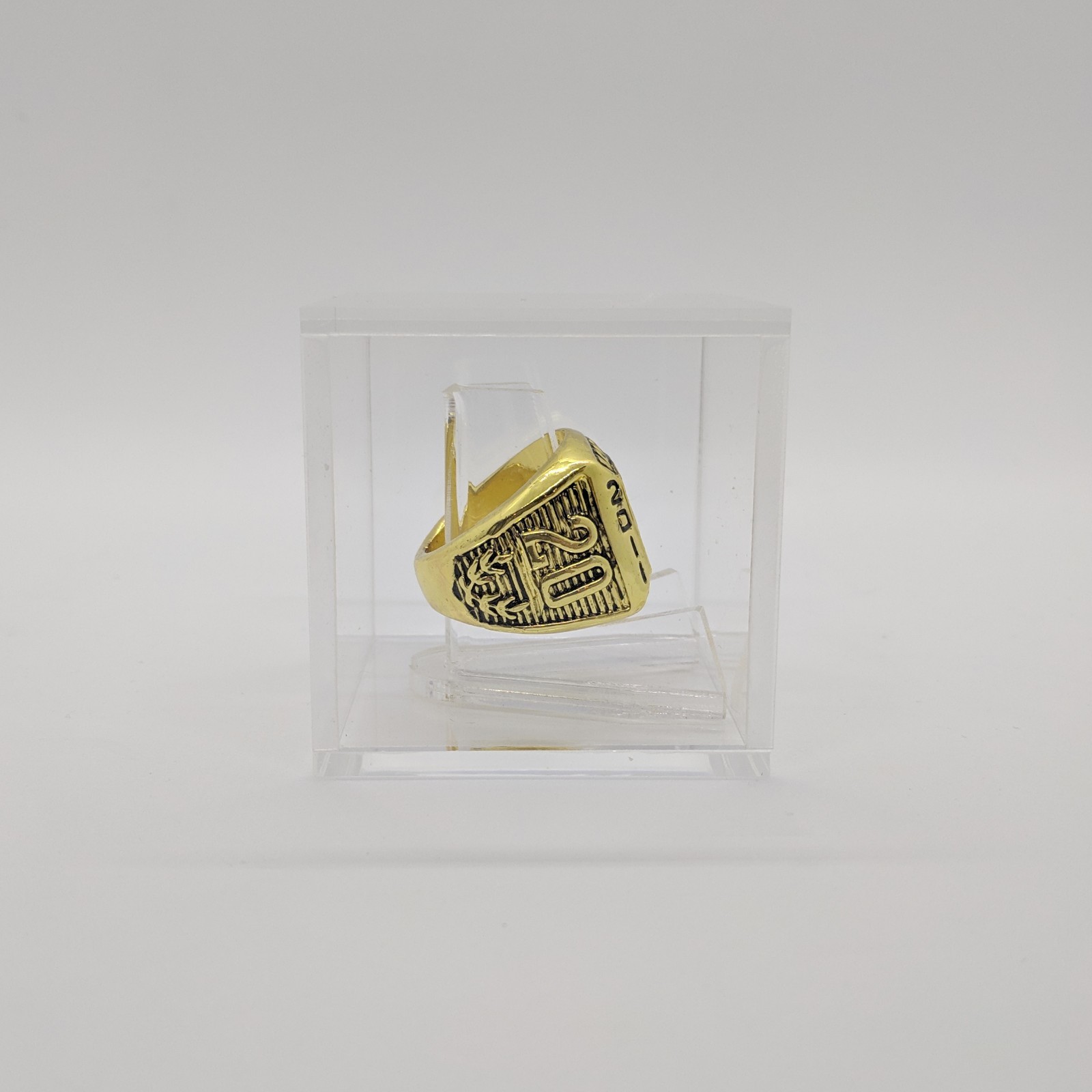 Championship Ring Display Case Box Clear Stand Holder Cube Ring Box Display Case