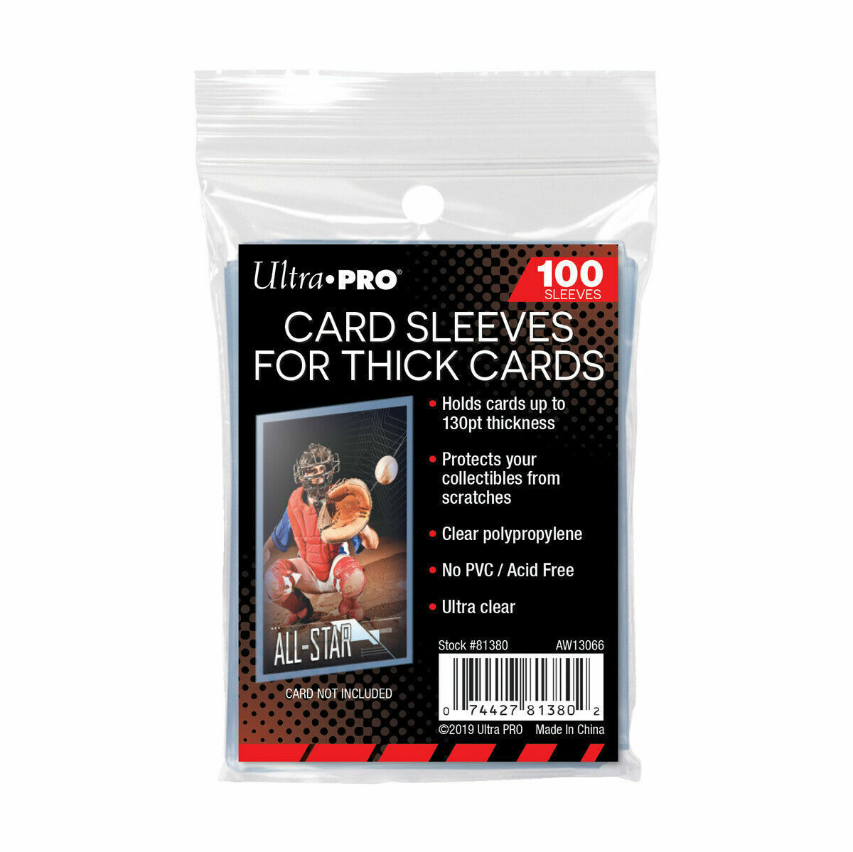 Ultra Pro 130pt Thick Card Soft Sleeves 100, 200, 500, 1000, & 5000