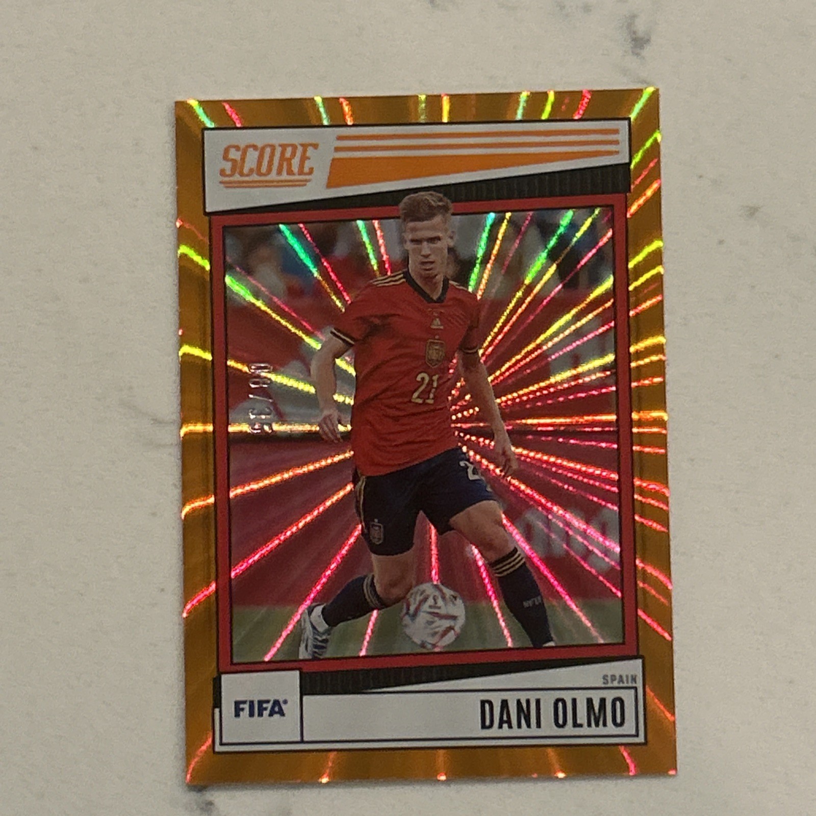 Panini FIFA SCORE 2023 orange laser card No157 Spain DANI OLMO 05/35🔥🇪🇸