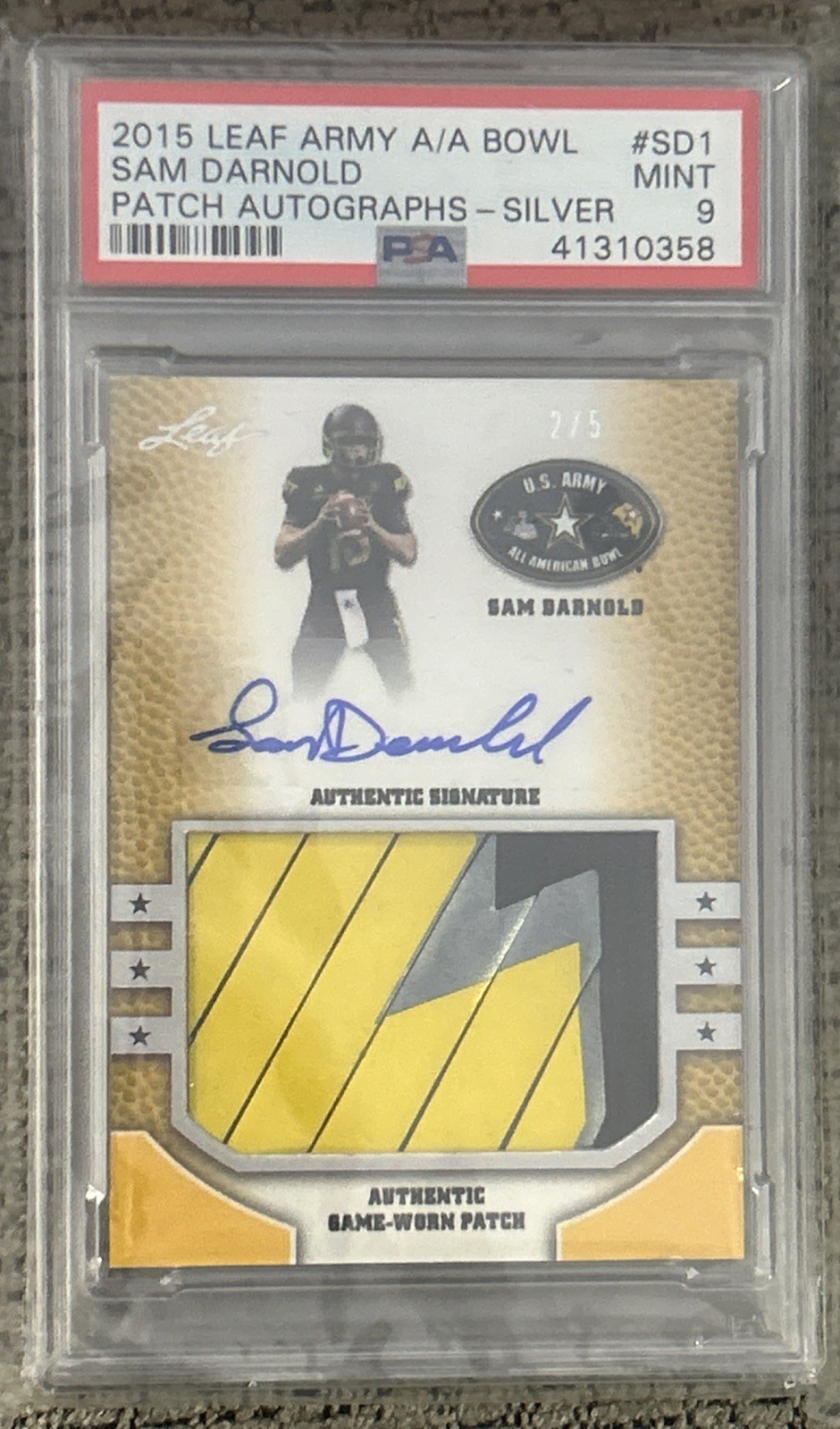 2015 Leaf Army A.A Bowl Sam Darnold Patch Autograph-Silver 2/5