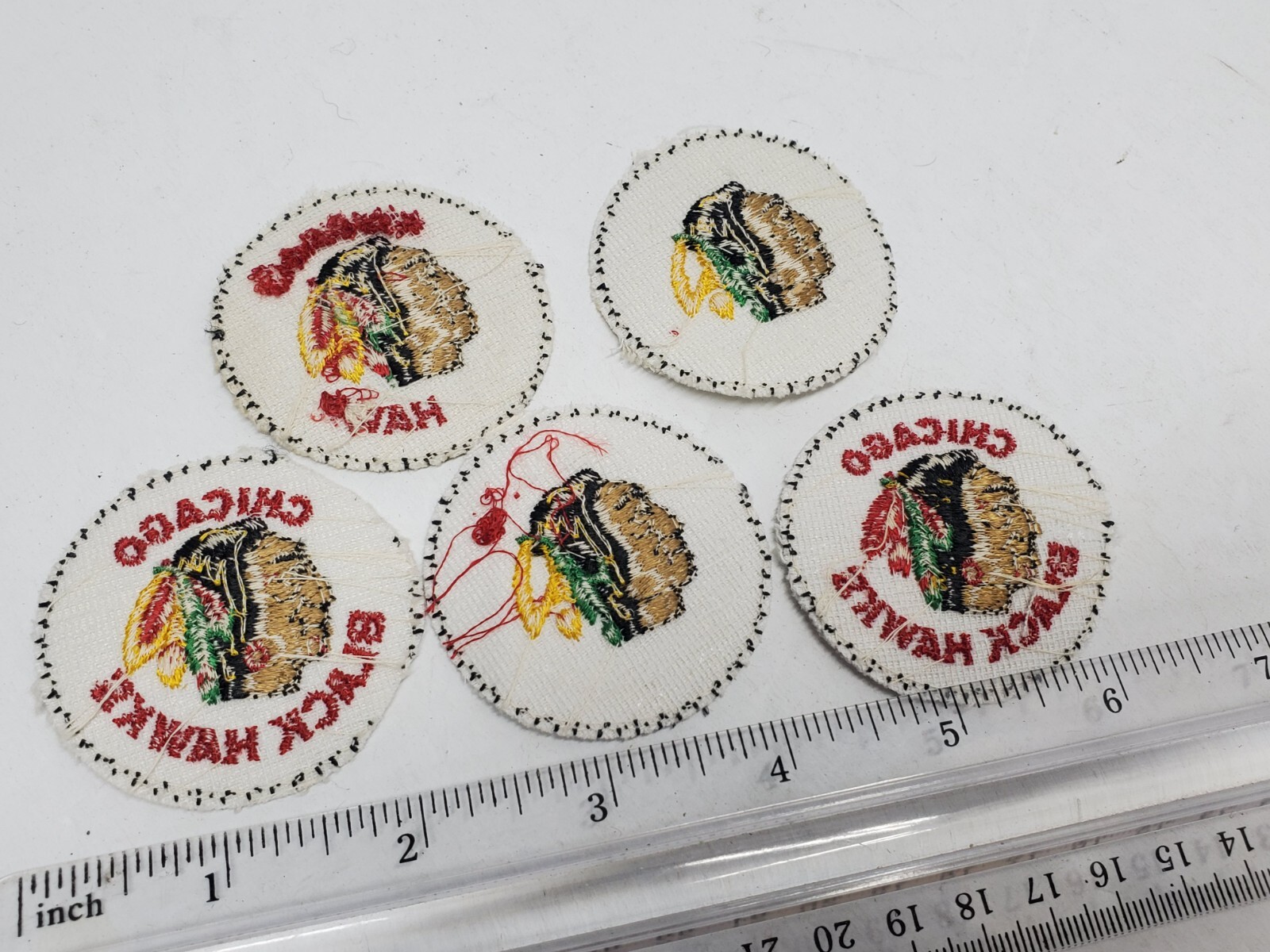 5x Chicago BLACKHAWKS Patch 1970’s 2″ Inch NHL Hockey Vintage Unfinished LotA