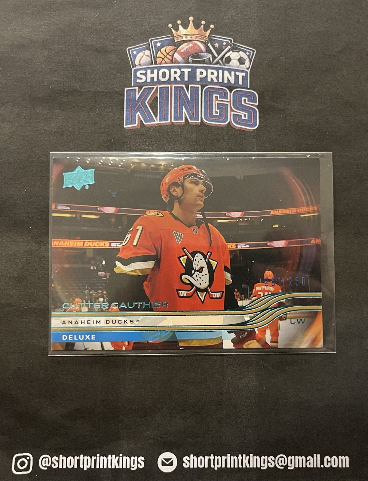Upper Deck Series 2 NHL 2025-26 #252 Cutter Gauthier Deluxe Anaheim Ducks /250