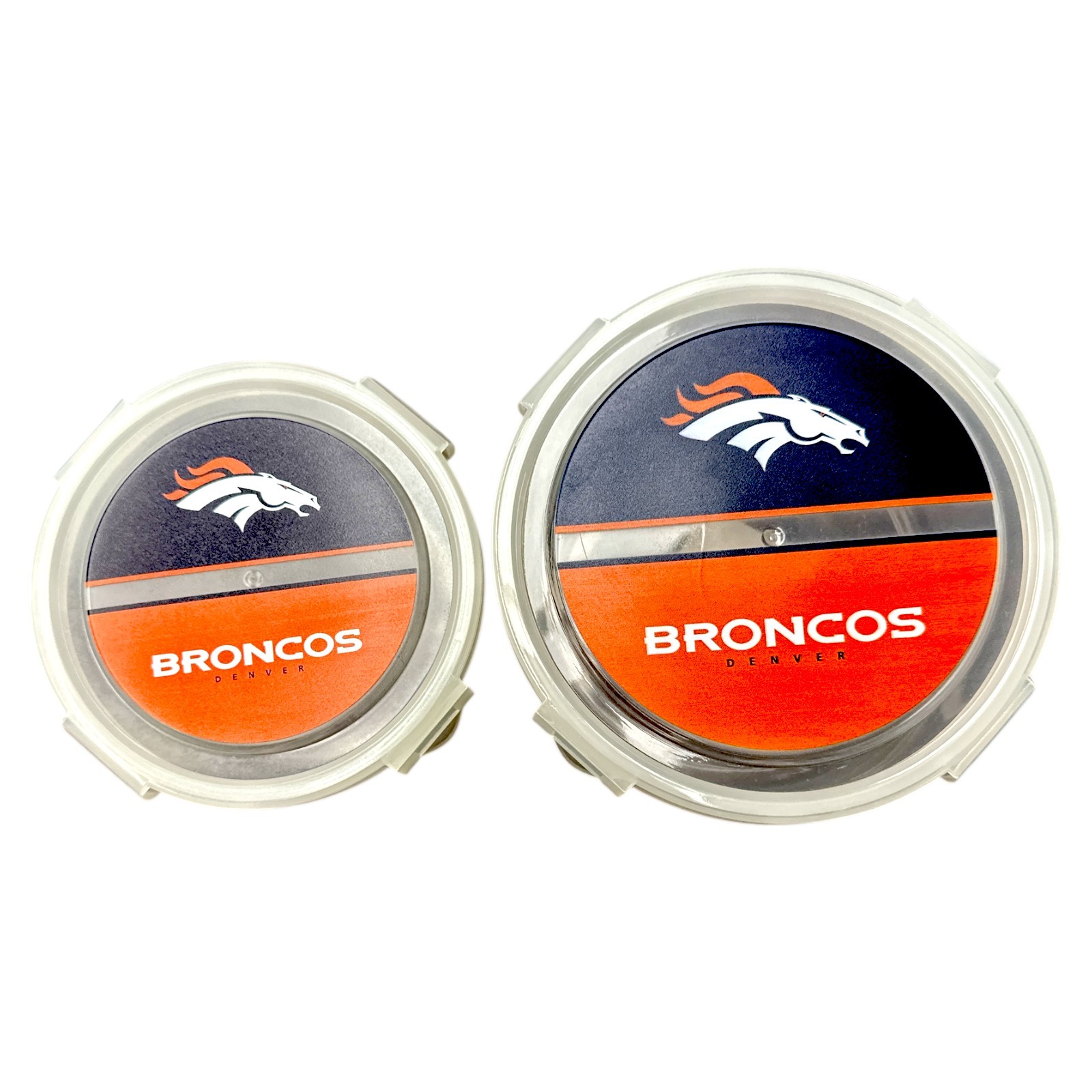 Denver Broncos Set of 2 Food Storage Containers 6×3.25 & 5×2.5 Inches