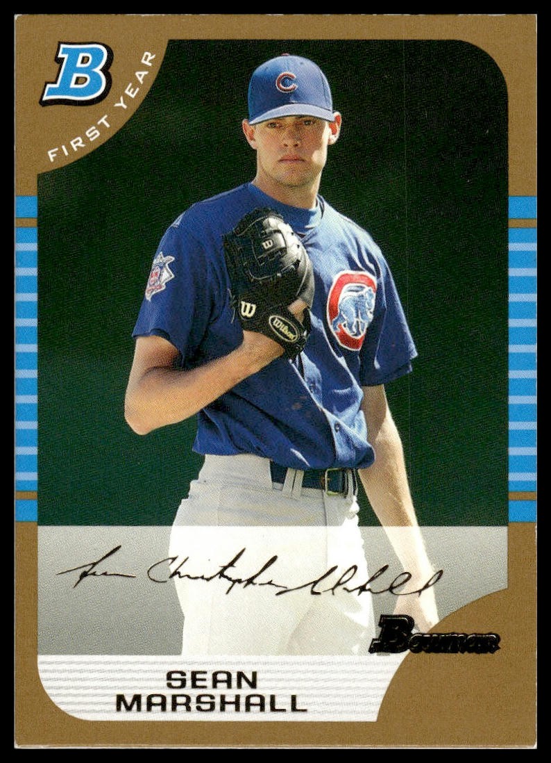 2005 Bowman #192 Sean Marshall Rookie Gold Chicago Cubs NM