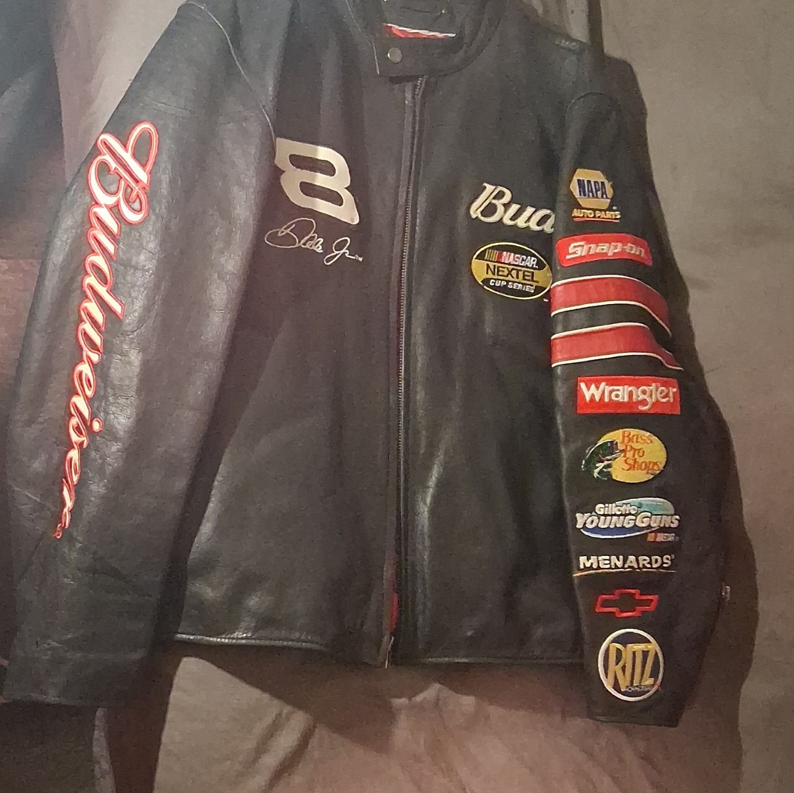 Vintage Wilson’s Chase Authentics LEATHER JACKET #8 DALE EARNHARDT JR. SIZE L