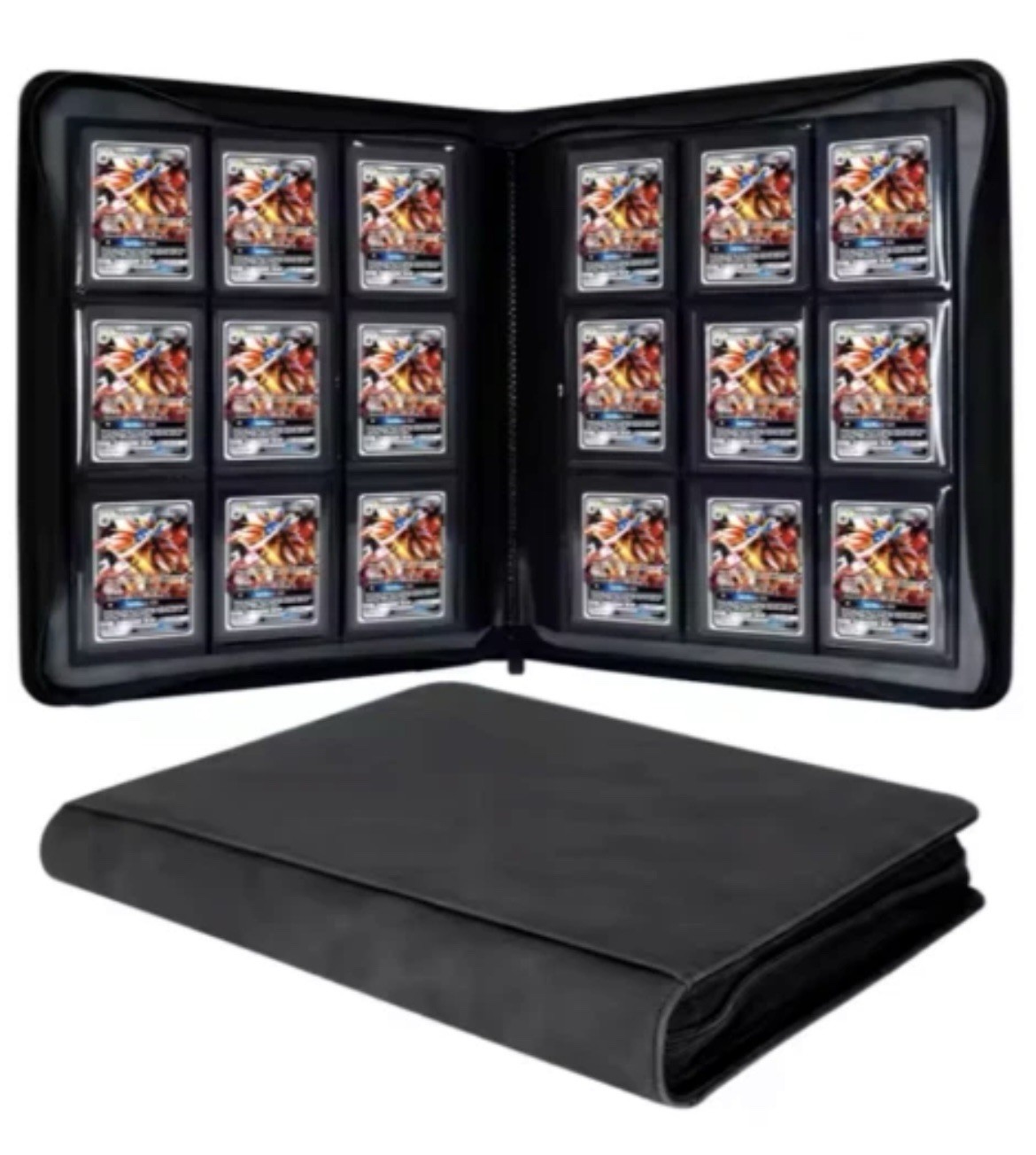 PREMIUM TOP LOADER PU LEATHER BINDER FOR TRADING CARDS – 9 POCKET – FITS 130 PT.
