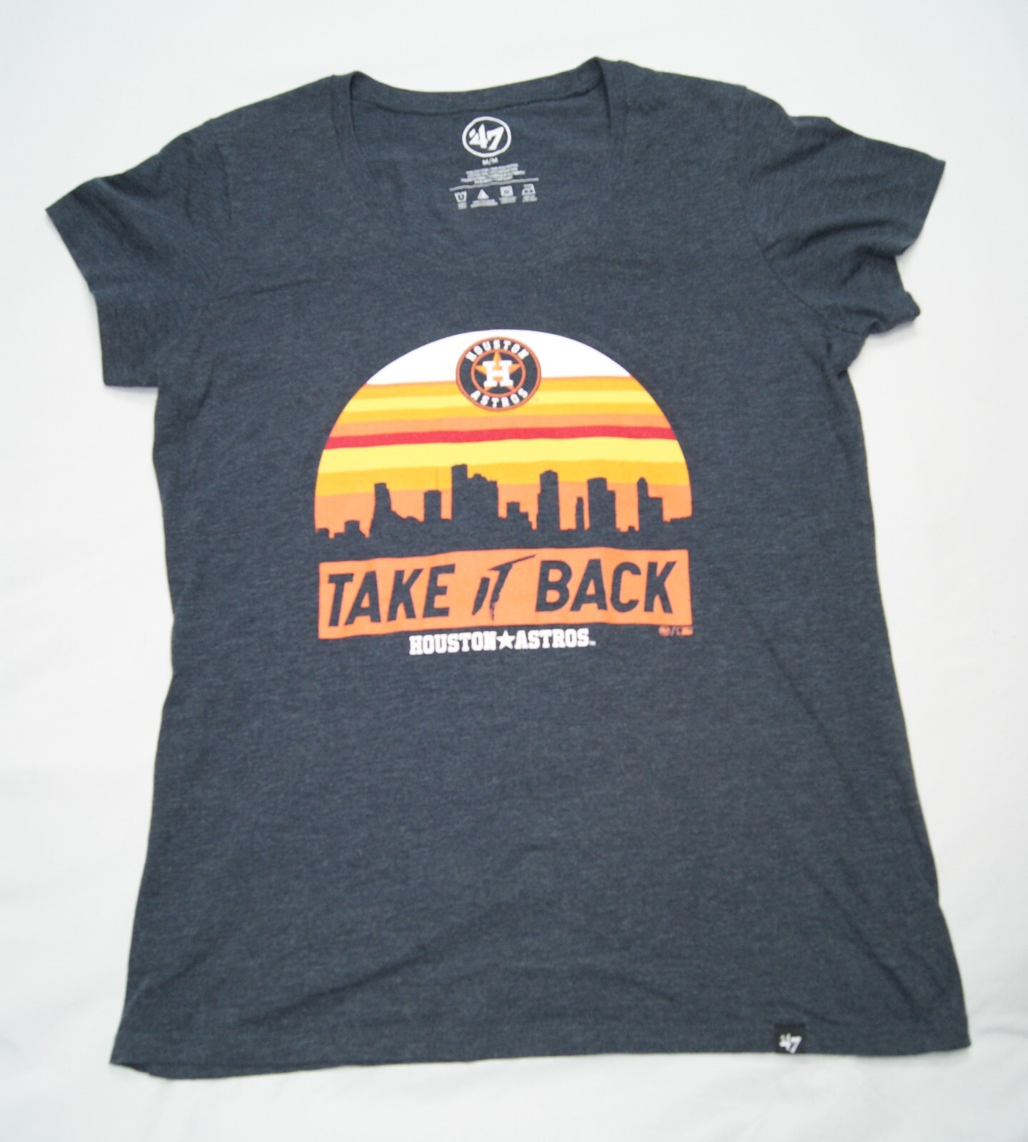 47 brand shirt womens medium houston astros take it back heather gray