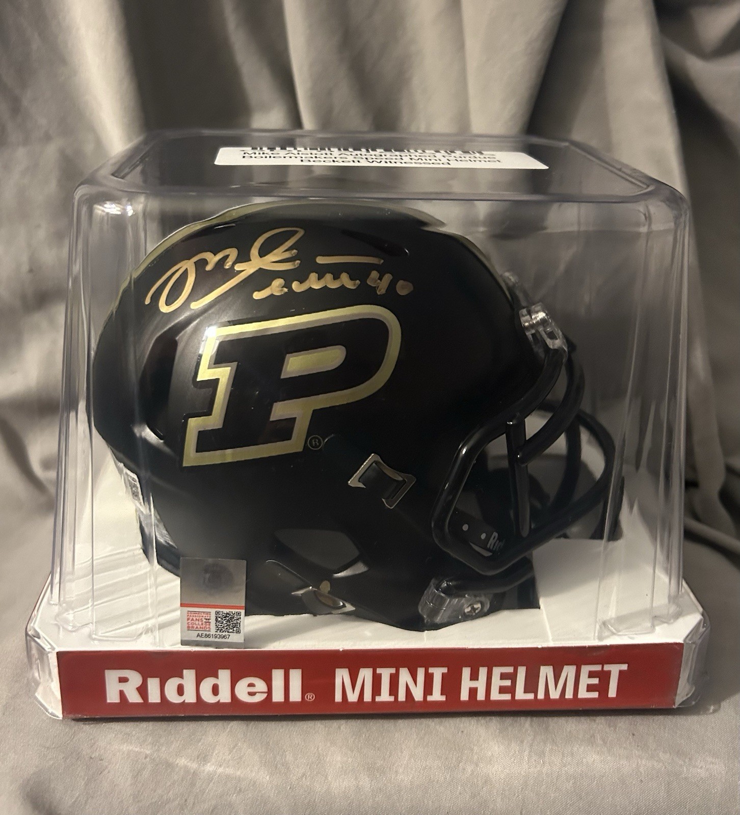 Mike Alstott Autographed Purdue Boilermakers Mini Football Helmet w/ Beckett COA