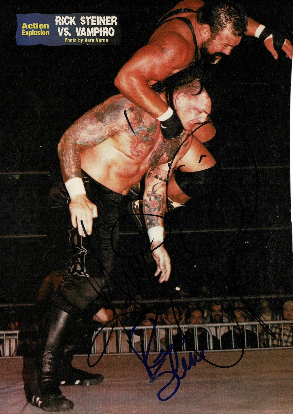 Rick Steiner Vampiro Wrestling Autographed Signed Magazine Photo AMCo COA 13504