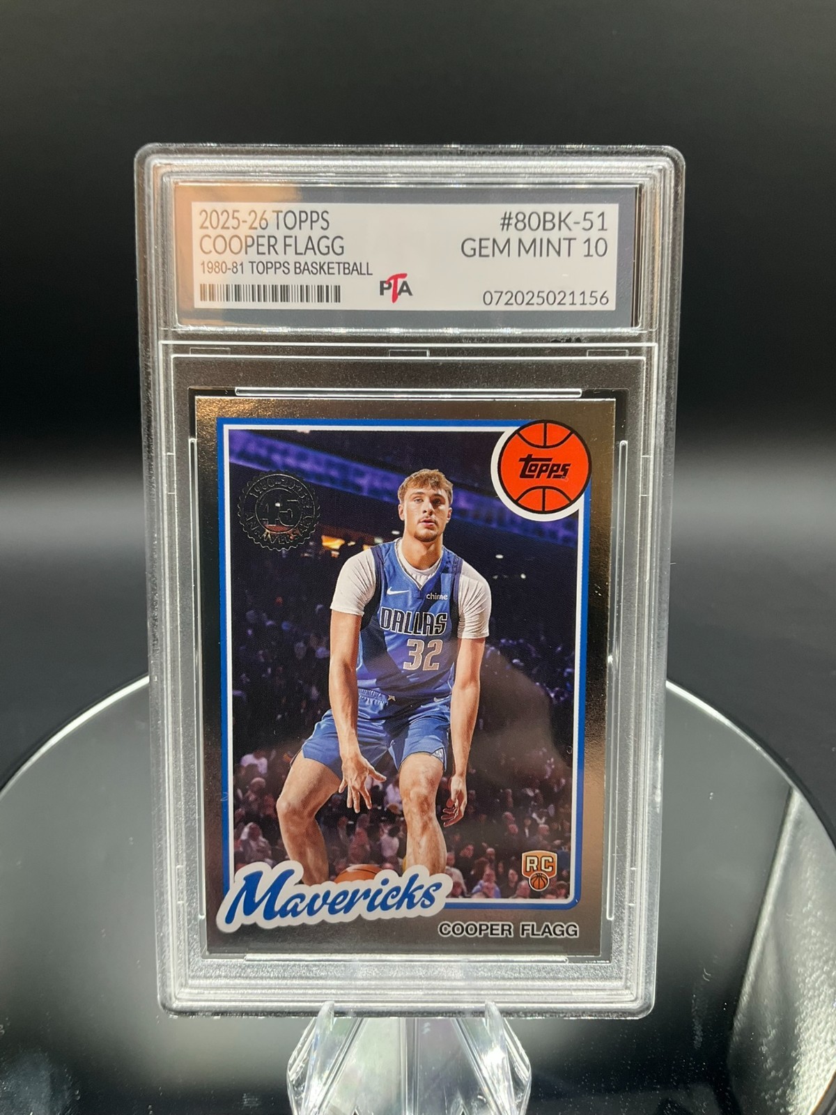 2025-26 Topps Flagship Cooper Flagg 1980-81 Foil Rookie Graded GEM MINT PTA 10🔥