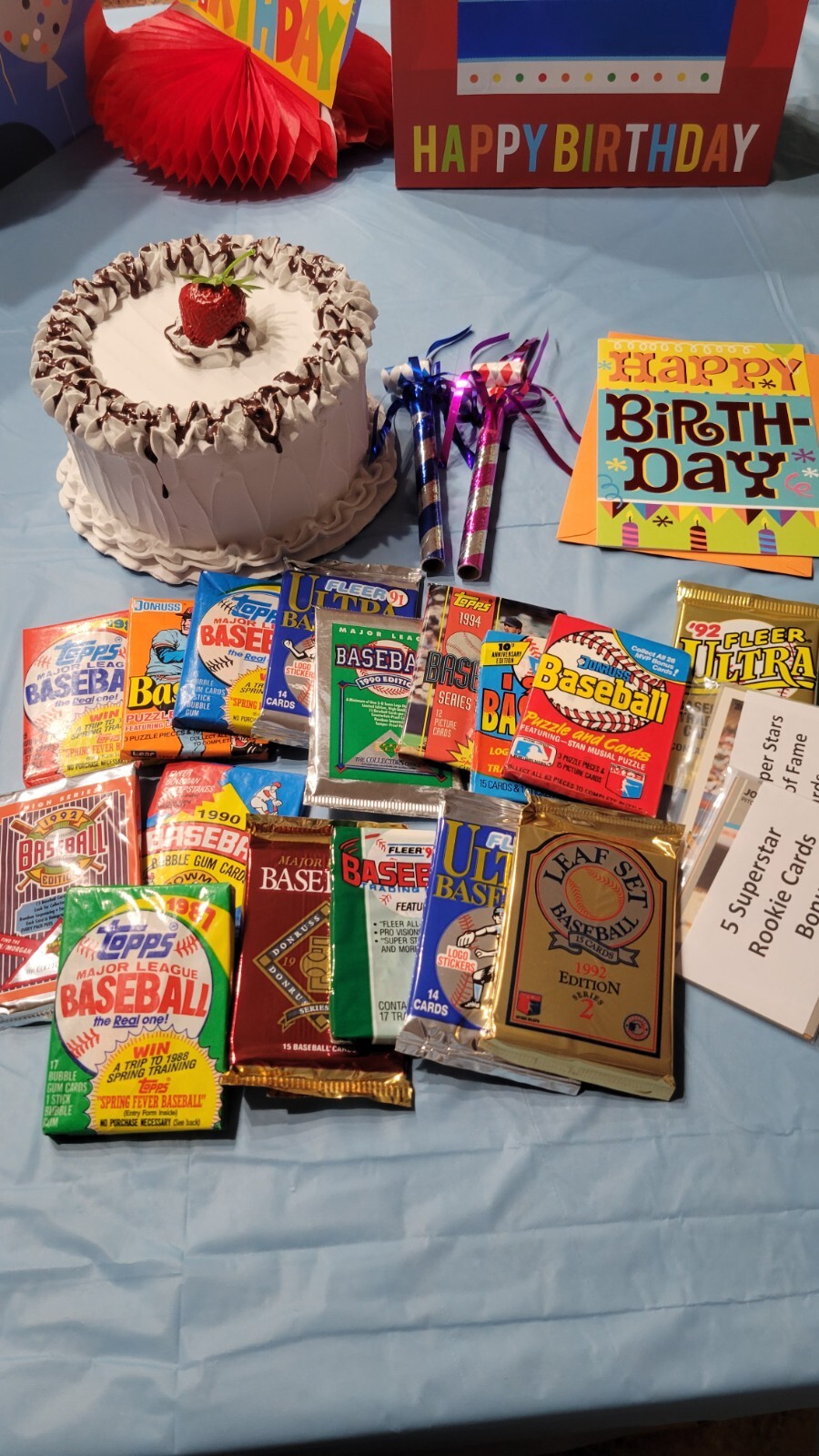 Old Unopened Packs Baseball Cards From Wax Box – Vintage 100 Card Lot Plus BONUS