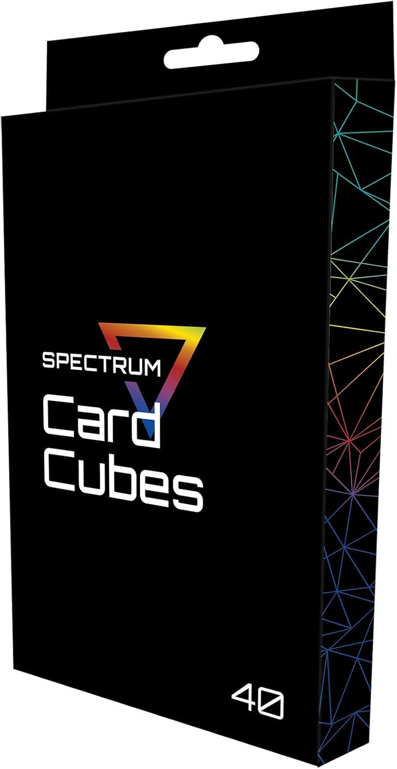 Spectrum Card Cubes | 40-Count Plastic Card Storage Box | Clear Trading