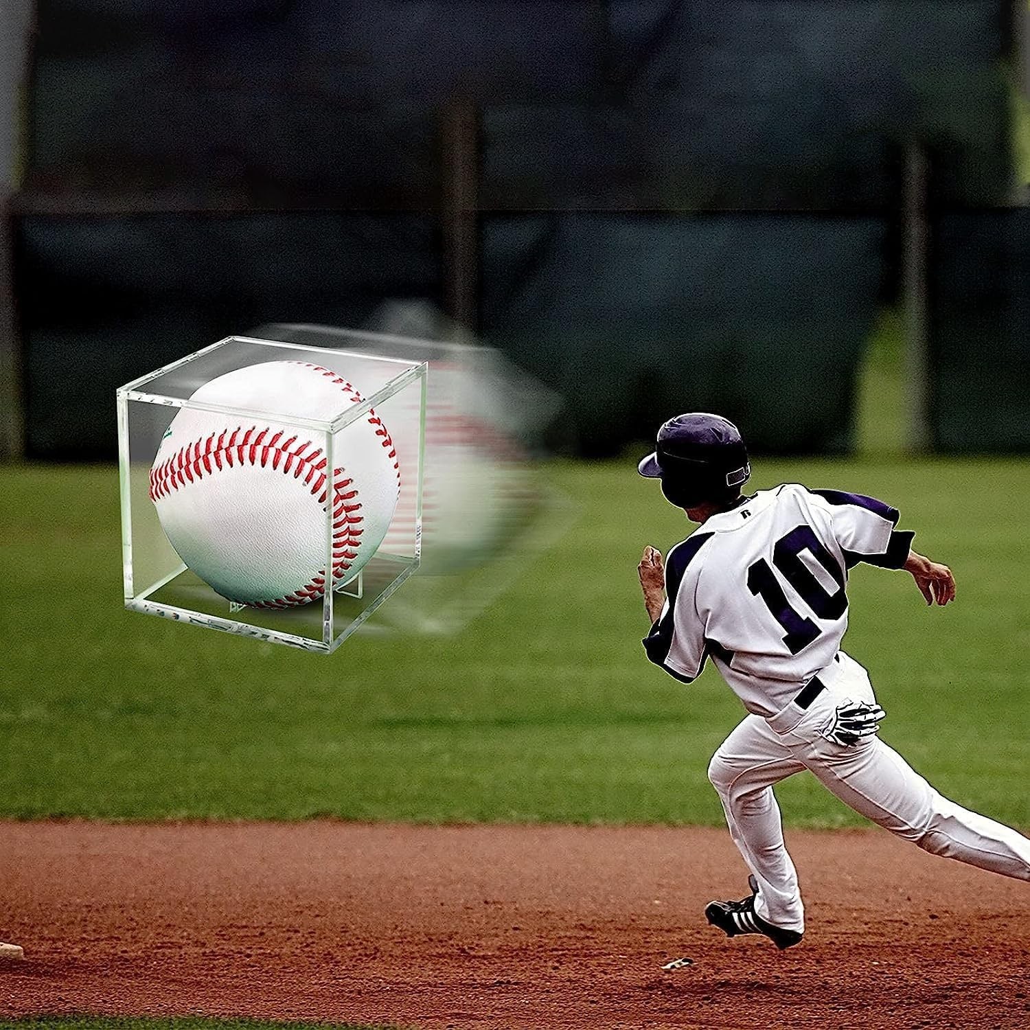 Danodoi Acrylic Baseball Display Case UV Protected Clear Ball Holder Cube Box