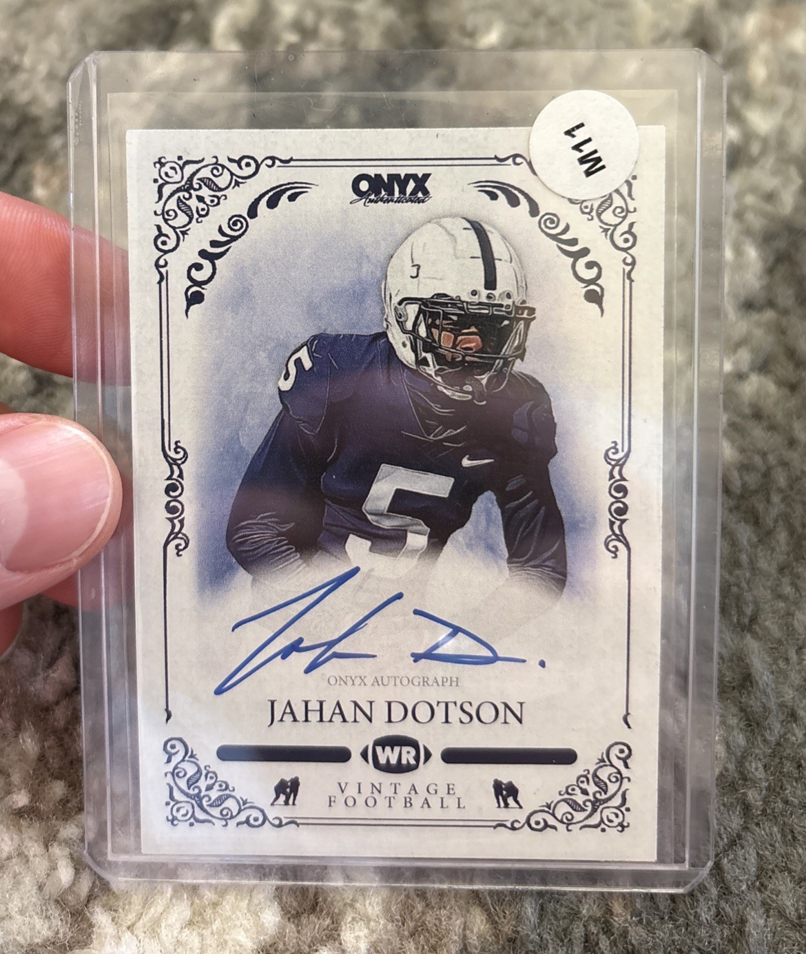 2022 Onyx Vintage Football #VADO Jahan Dotson Blue Autograph Auto On-Card Eagles