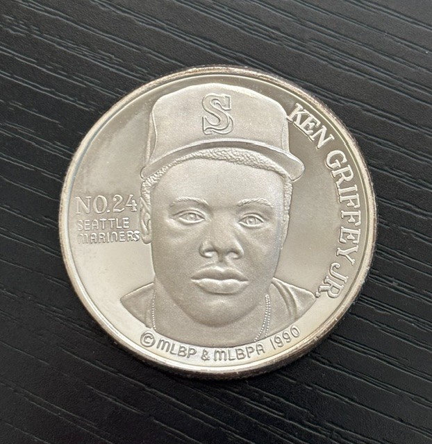 1990 KEN GRIFFEY JR. & KEN GRIFFEY SR. 1 Oz Silver Coin Limited Ed. #’d 0532