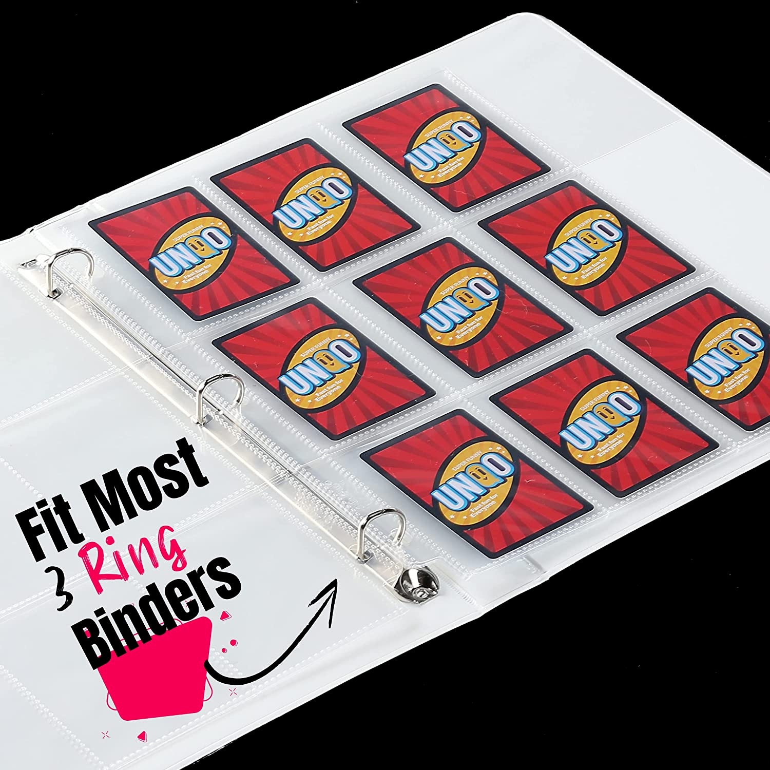 Trading Card Album Binder Protector Pages Sleeves 18 Pocket 100 Sheets Baseball