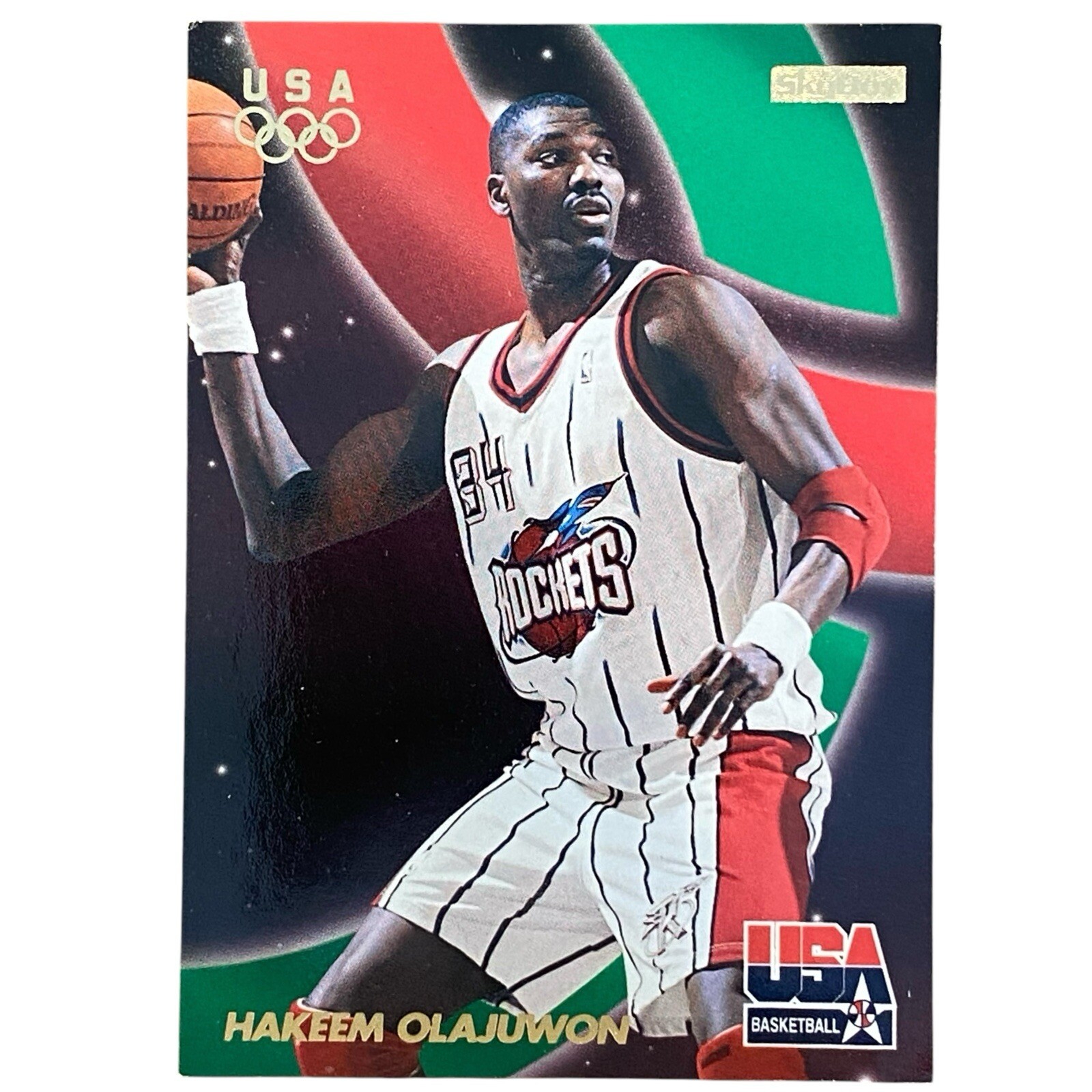 1996 SkyBox USA #6 Hakeem Olajuwon GS OLYMPICS HOUSTON ROCKETS – NM