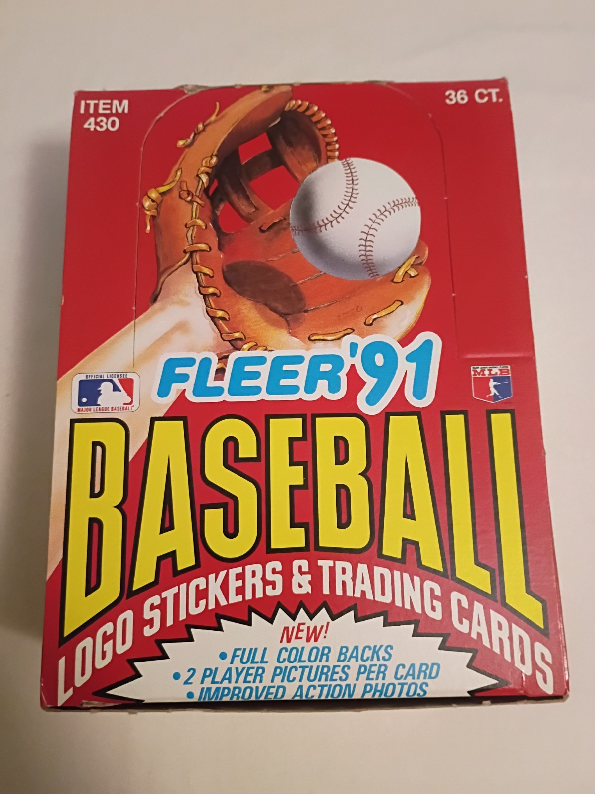 1991 Fleer Baseball Logo Stickers & Trading Cards Wax Box