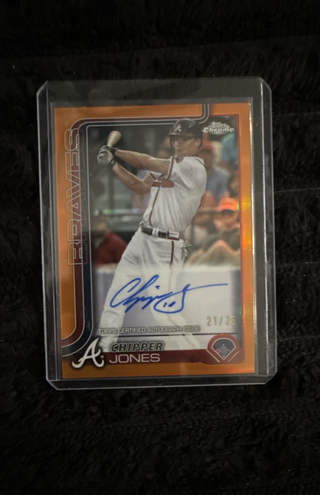 2025 Topps Chrome – Chrome Legends Autographs Chipper Jones #CLA-CJ Orange /25
