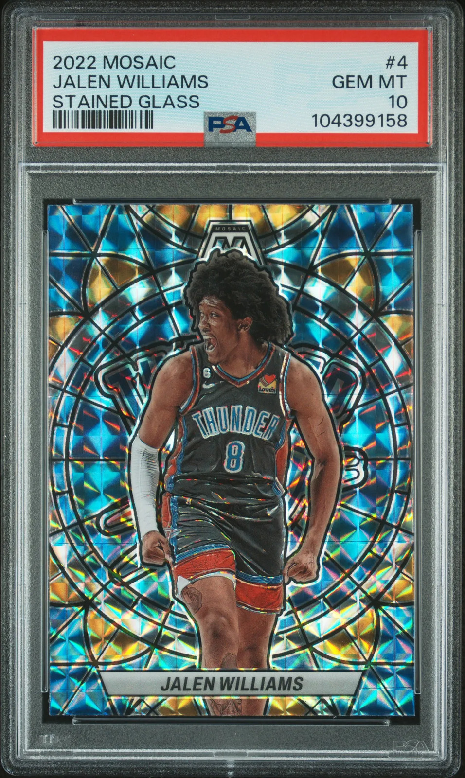 2022 Panini Mosaic Stained Glass Jalen Williams #4 PSA 10
