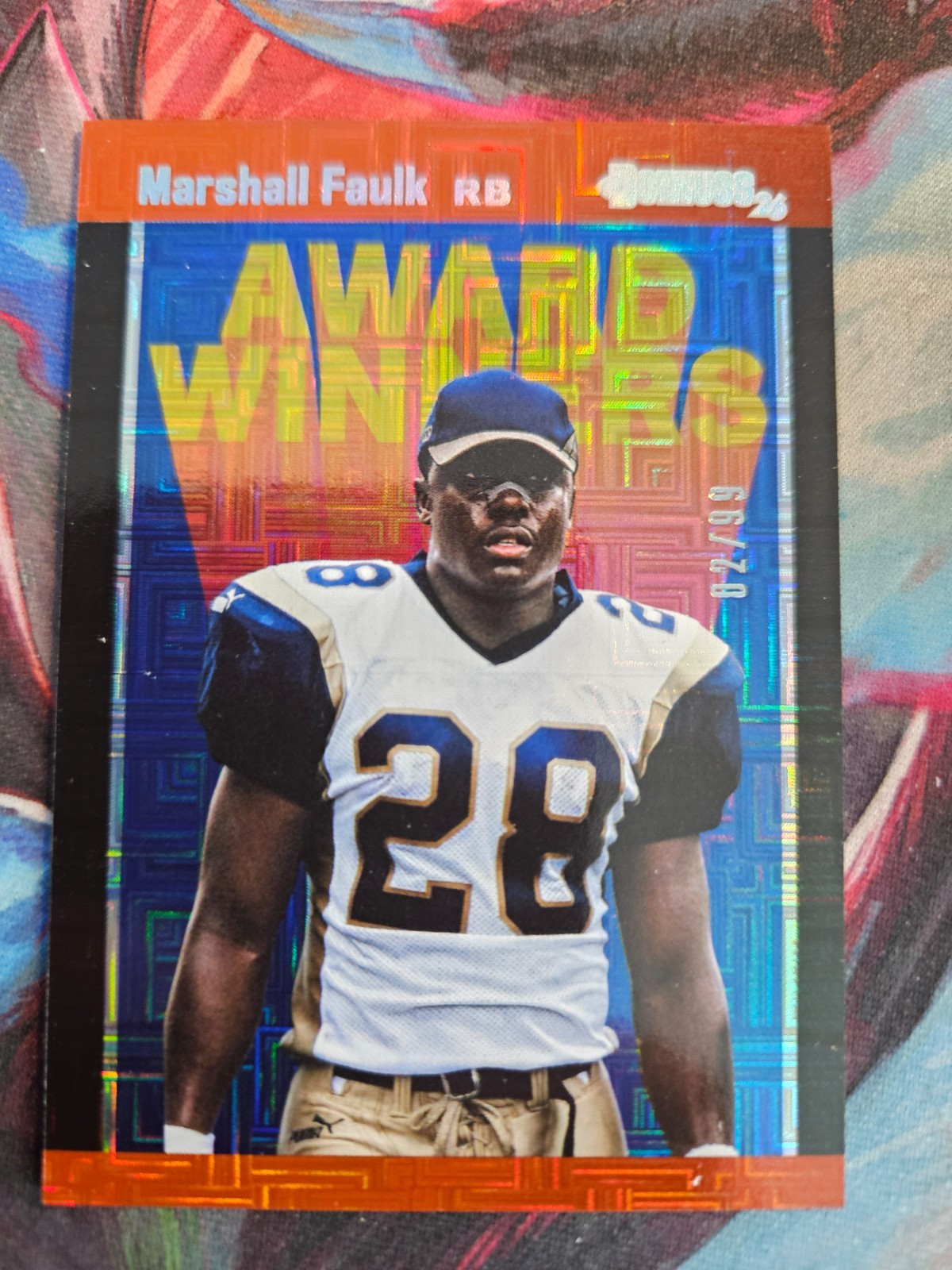 2026 panini donruss Marshall faulk # 02/99 # aw.mf