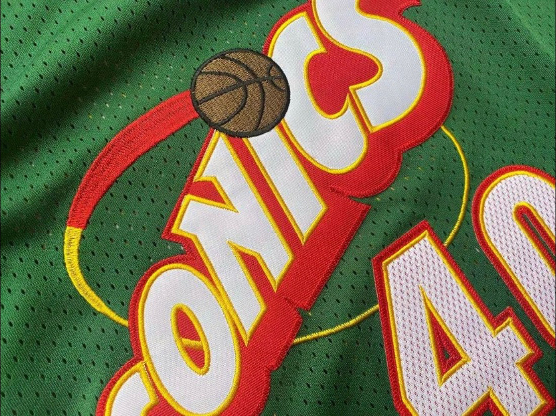 Seattle Super Sonics Shawn Kemp retro vintage green basketball jersey