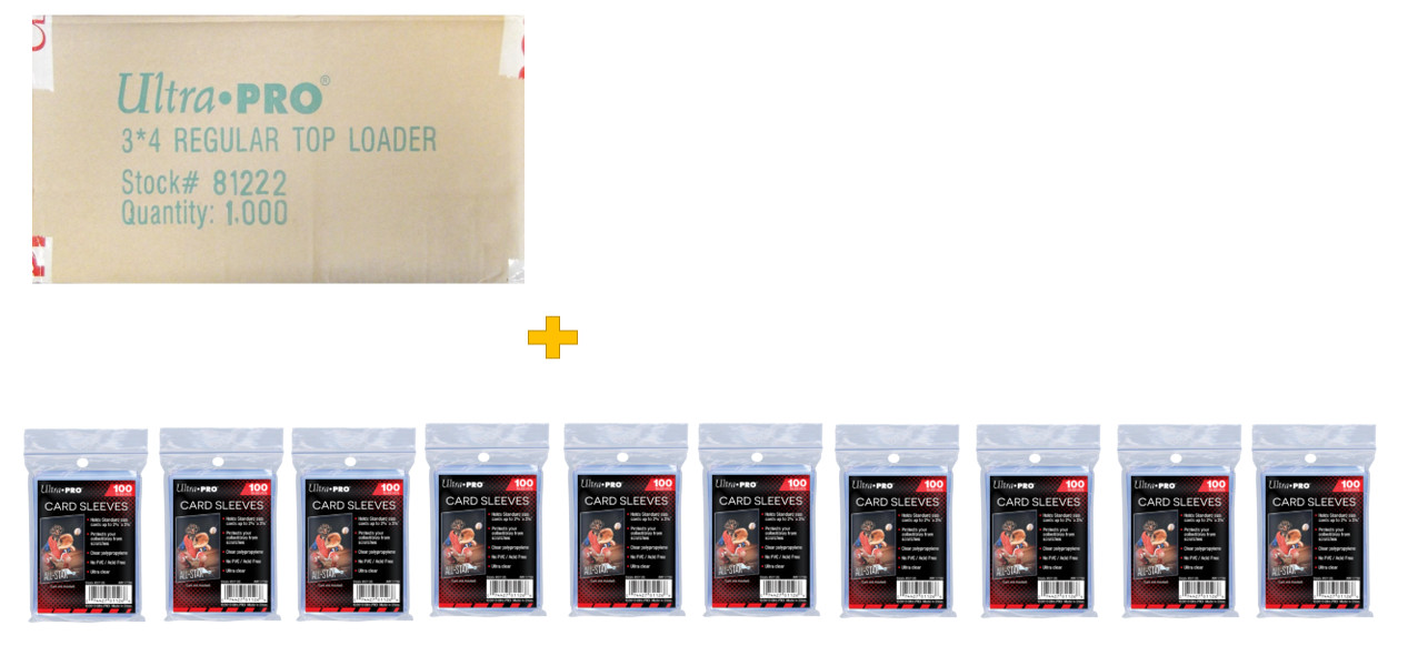 Ultra Pro 3×4 Top Loaders & Soft Sleeves – 25, 50, 100, 200, 300, 500, 1000