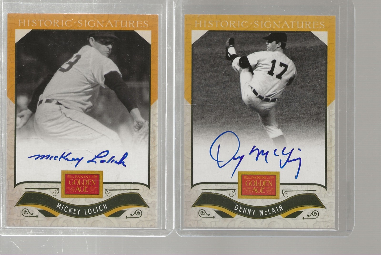 2012 PANINI GOLDEN AGE McLAIN & LOLICH ON CARD CERTIFIED AUTOGRAPHS TIGERS 84 WS