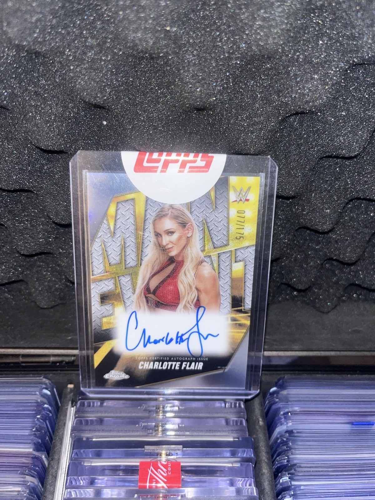 CHARLOTTE FLAIR 2025 WWE TOPPS CHROME – MAIN EVENT REFRACTOR 077/175