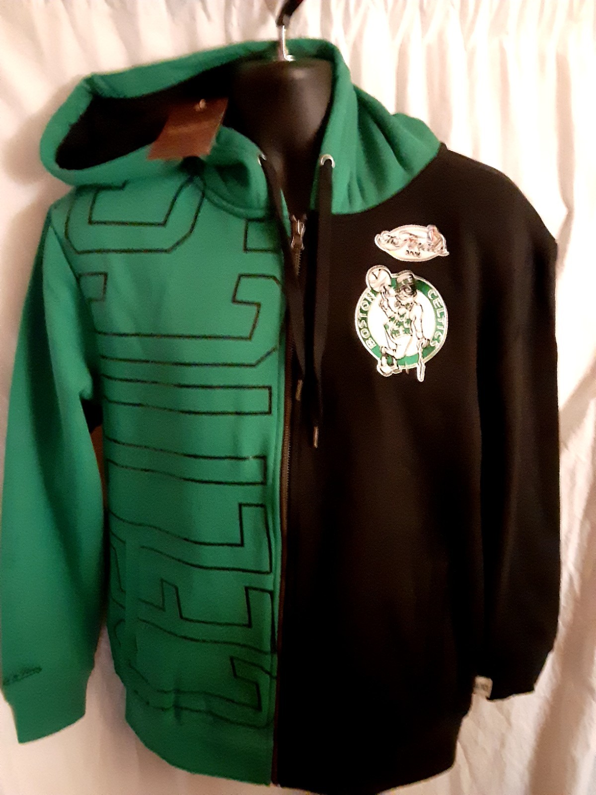 Boston Celtics Men’s Mitchell Ness Zip Sweatshirt MSRP $120 S,M,L,XL XXL,3X or4X