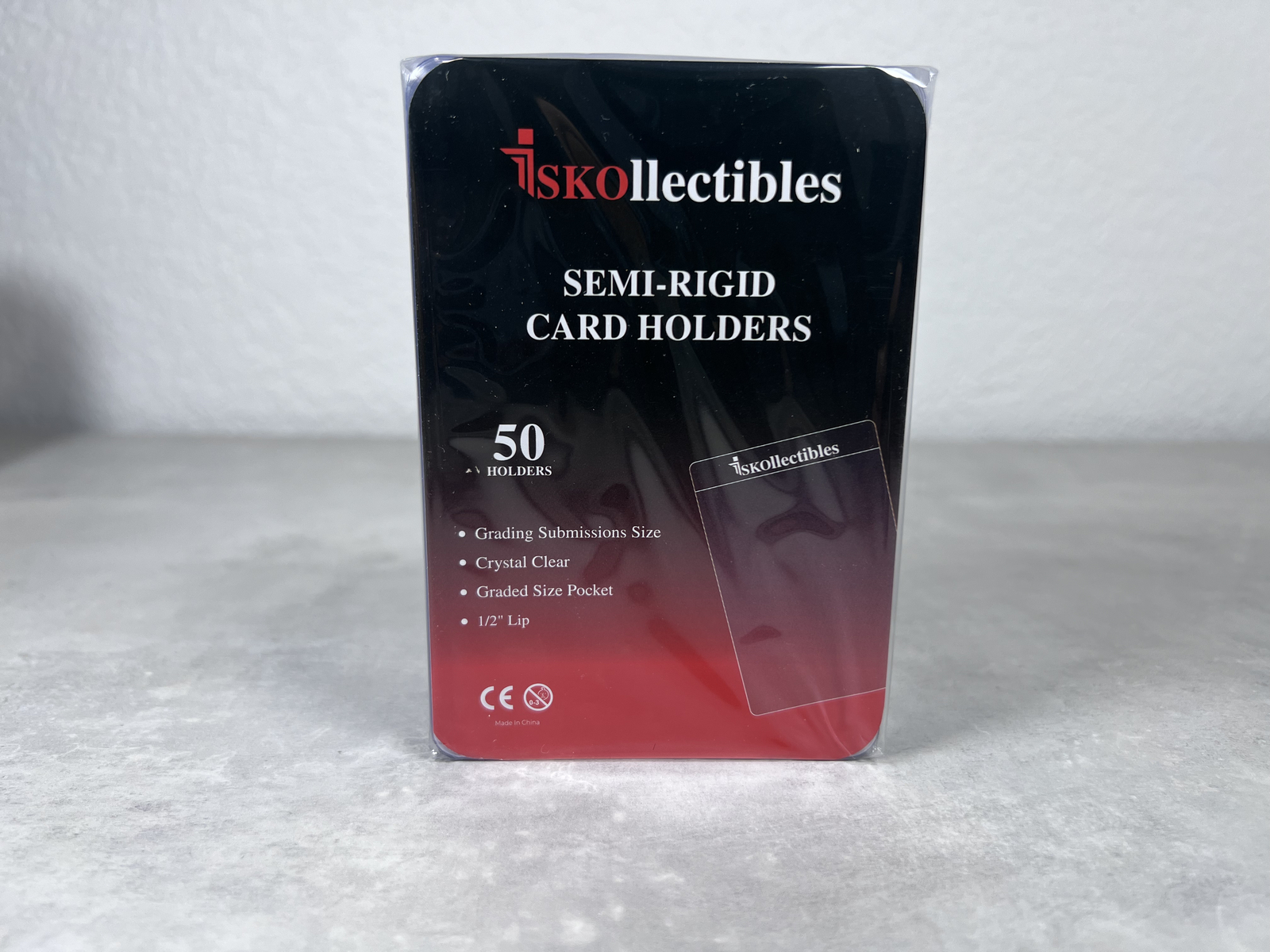 SEMI RIGID CARD HOLDER GRADING SUBMISSION SIZE 1/2 Lip,50, 100, 200, 300,400,500