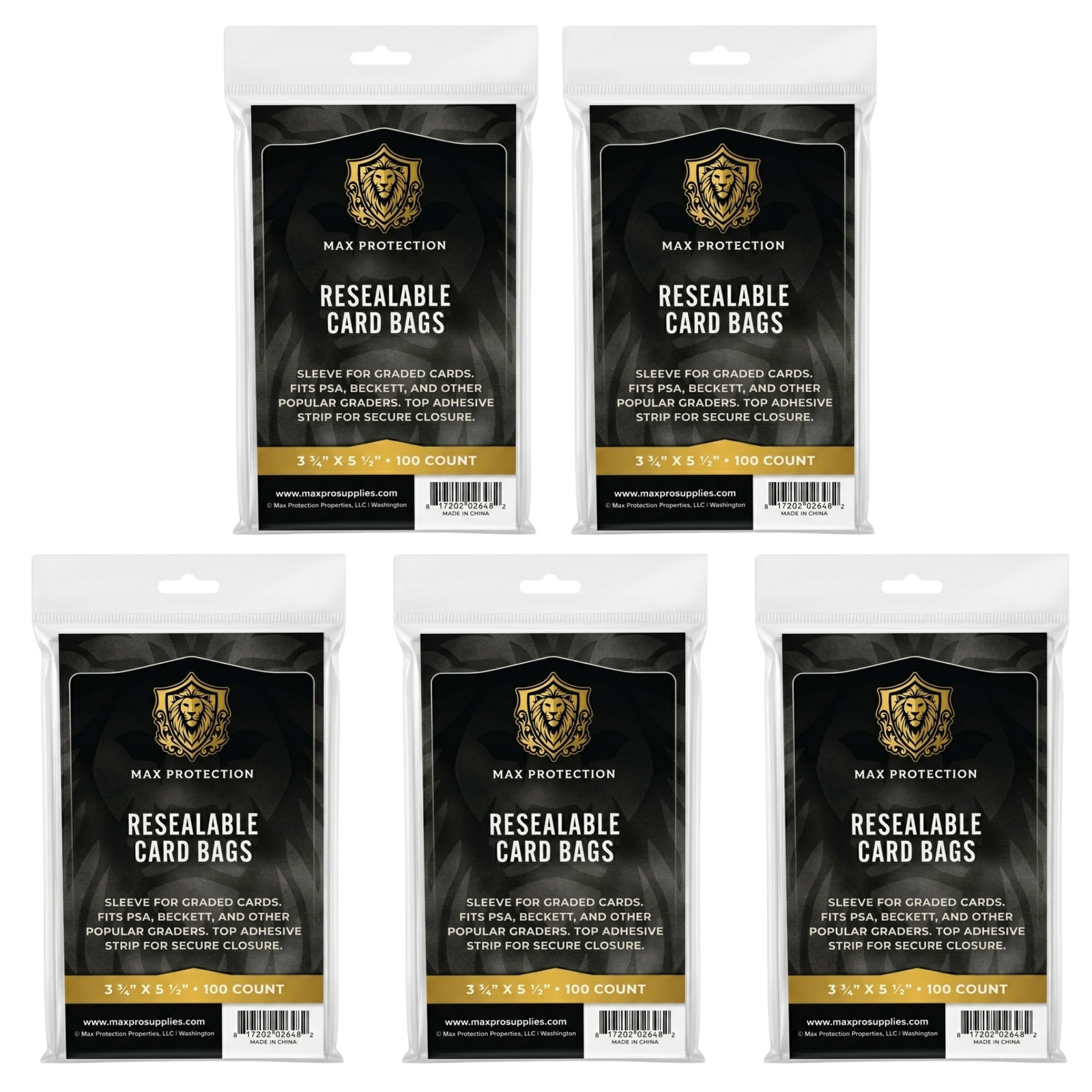 500ct Ultra Max Pro Graded Card Bags for PSA, BGS, SGA, CGS Slabs – NEW