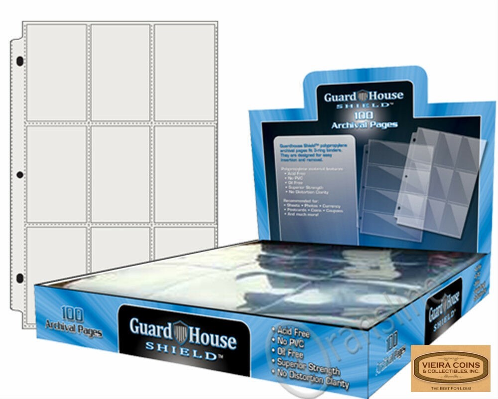 100 GUARDHOUSE 9 POCKET TRADING CARDS, SPORT CARDS ARCHIVAL PAGES – #382154