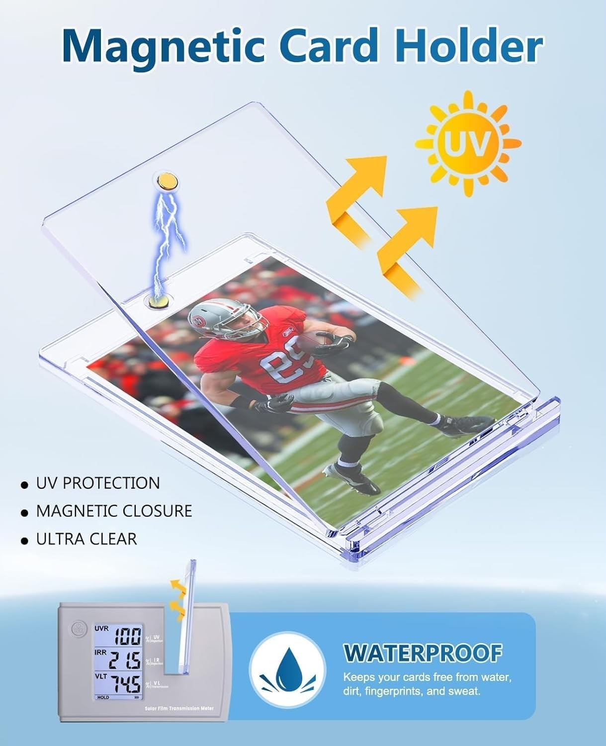 150ct Magnetic Trading Sports Card Holder 35pt One-Touch Hard Case UV Protection