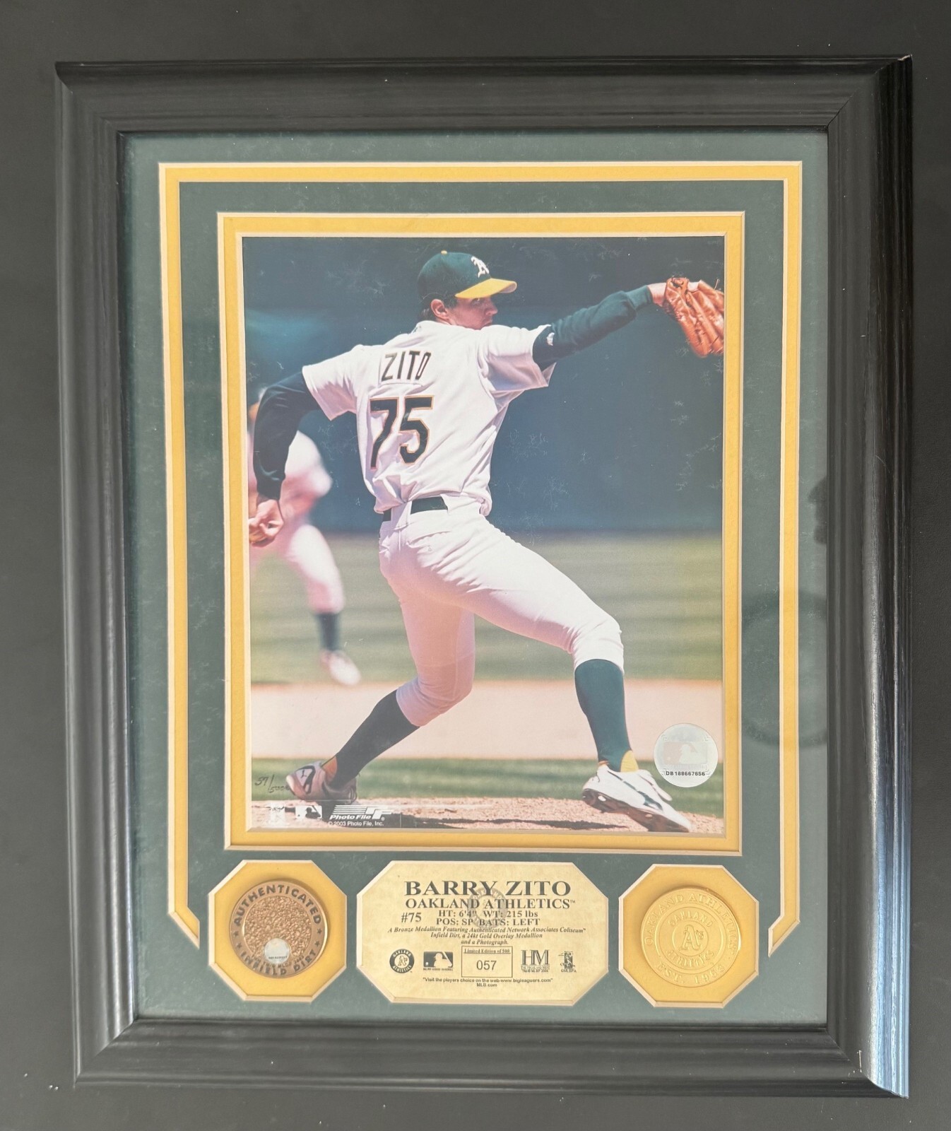 Authentic MLB Barry Zito Framed Picture, Limited Edition, Oakland A’s Athletics