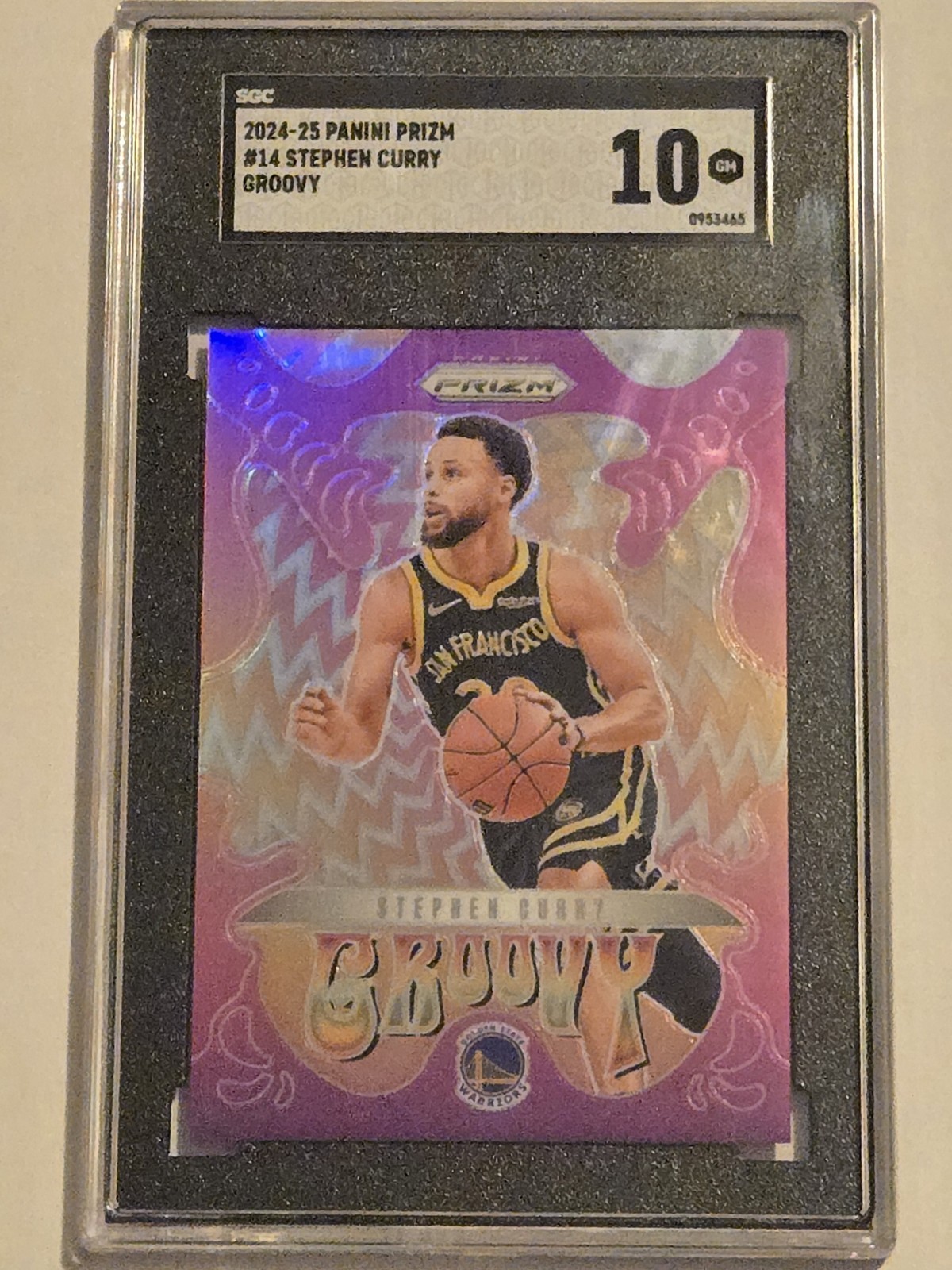 Stephen Curry 2024 Panini Prizm Groovy Insert SGC Gem Mint 10.