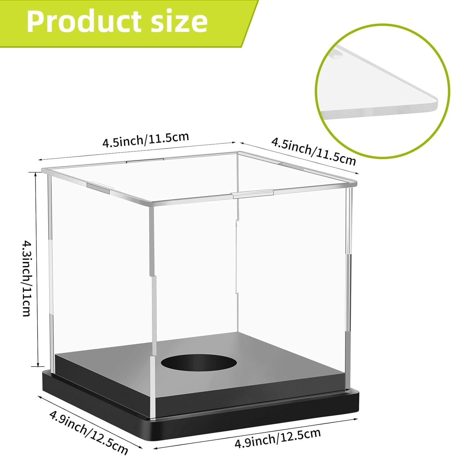 Softball Display Case, Plastic Display Holder for Official Size Softball, Clear