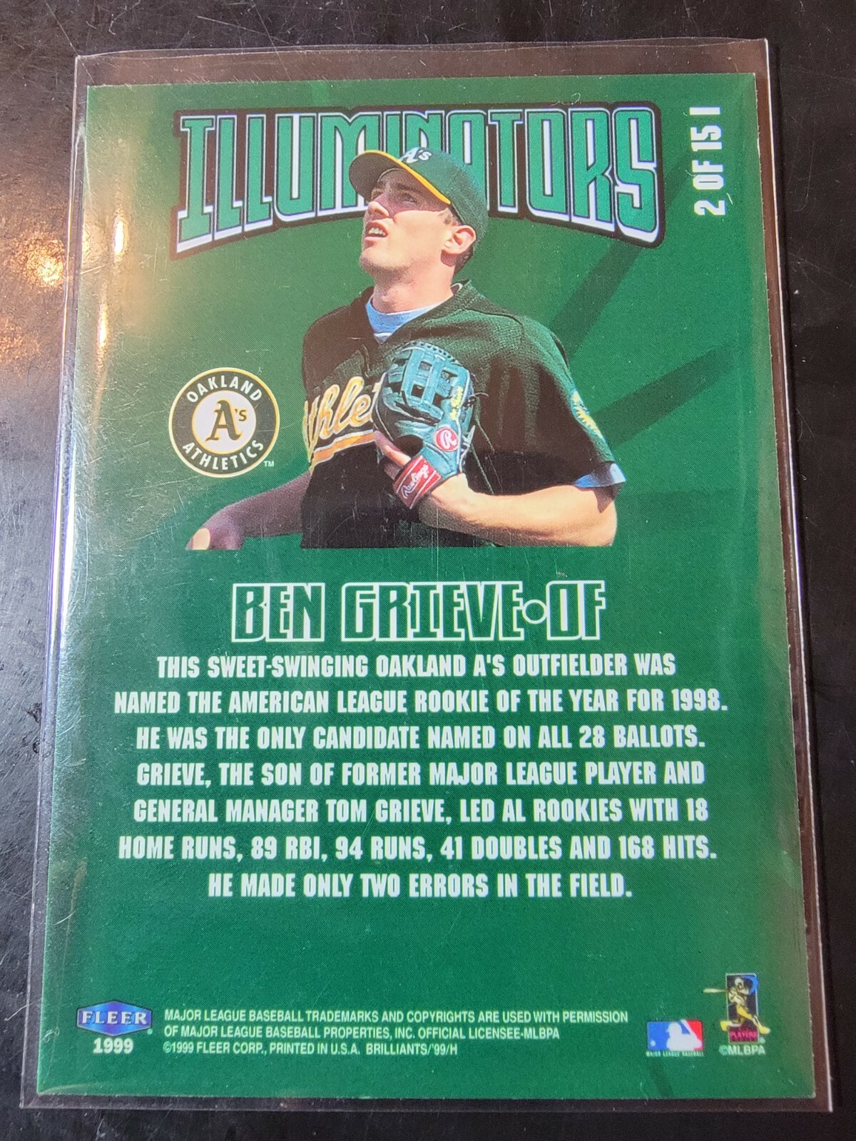 1999 Fleer Brilliants Illuminators #2 Ben Grieve Athletics